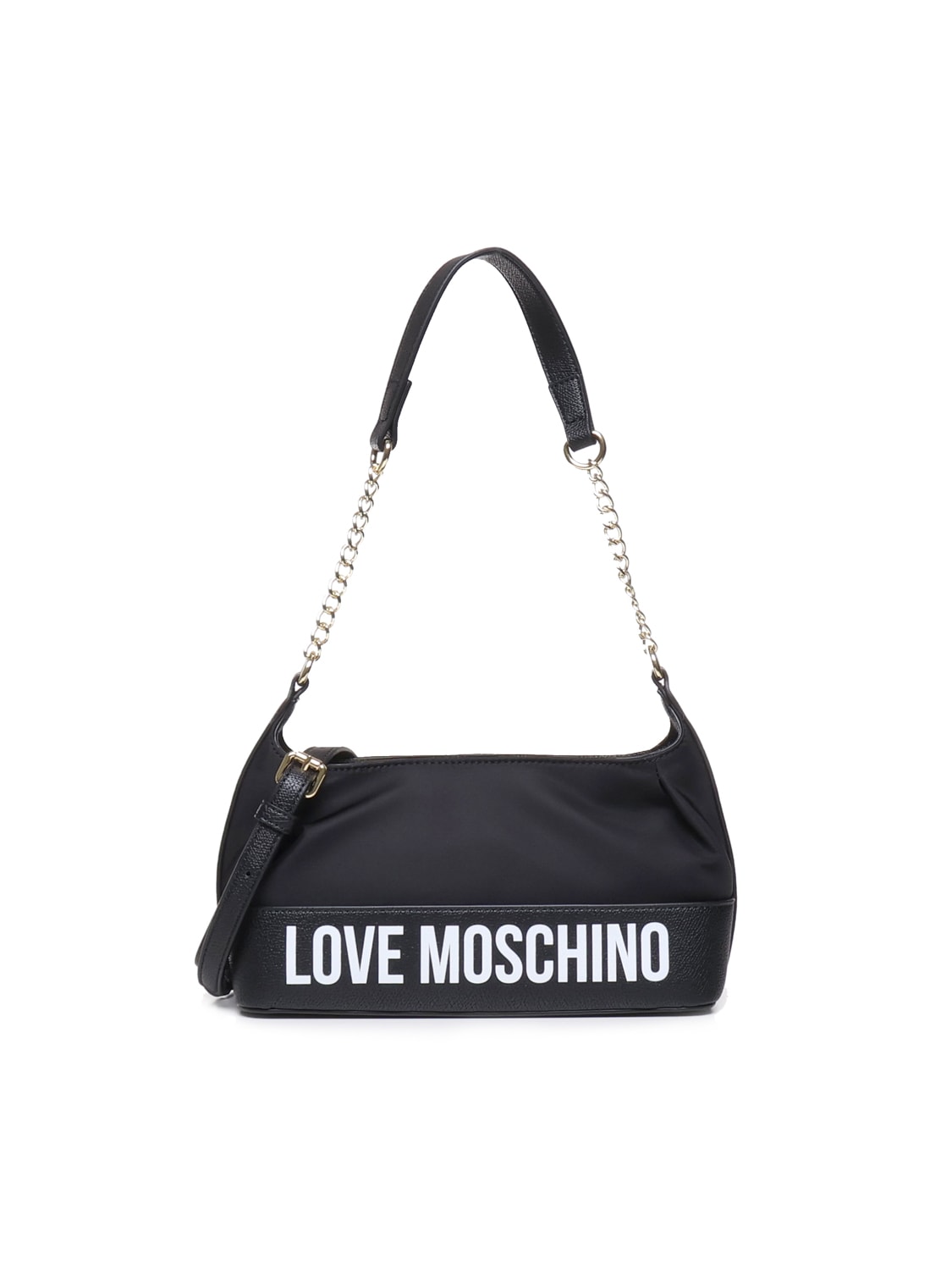 Love Moschino Love Shoulder Bag In Eco-leather In Black