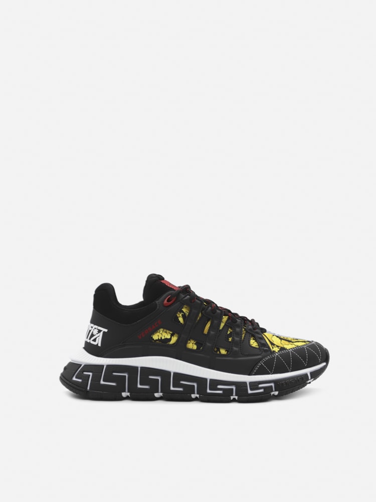 Versace Trigreca Sneakers In Fabric With Contrasting Inserts