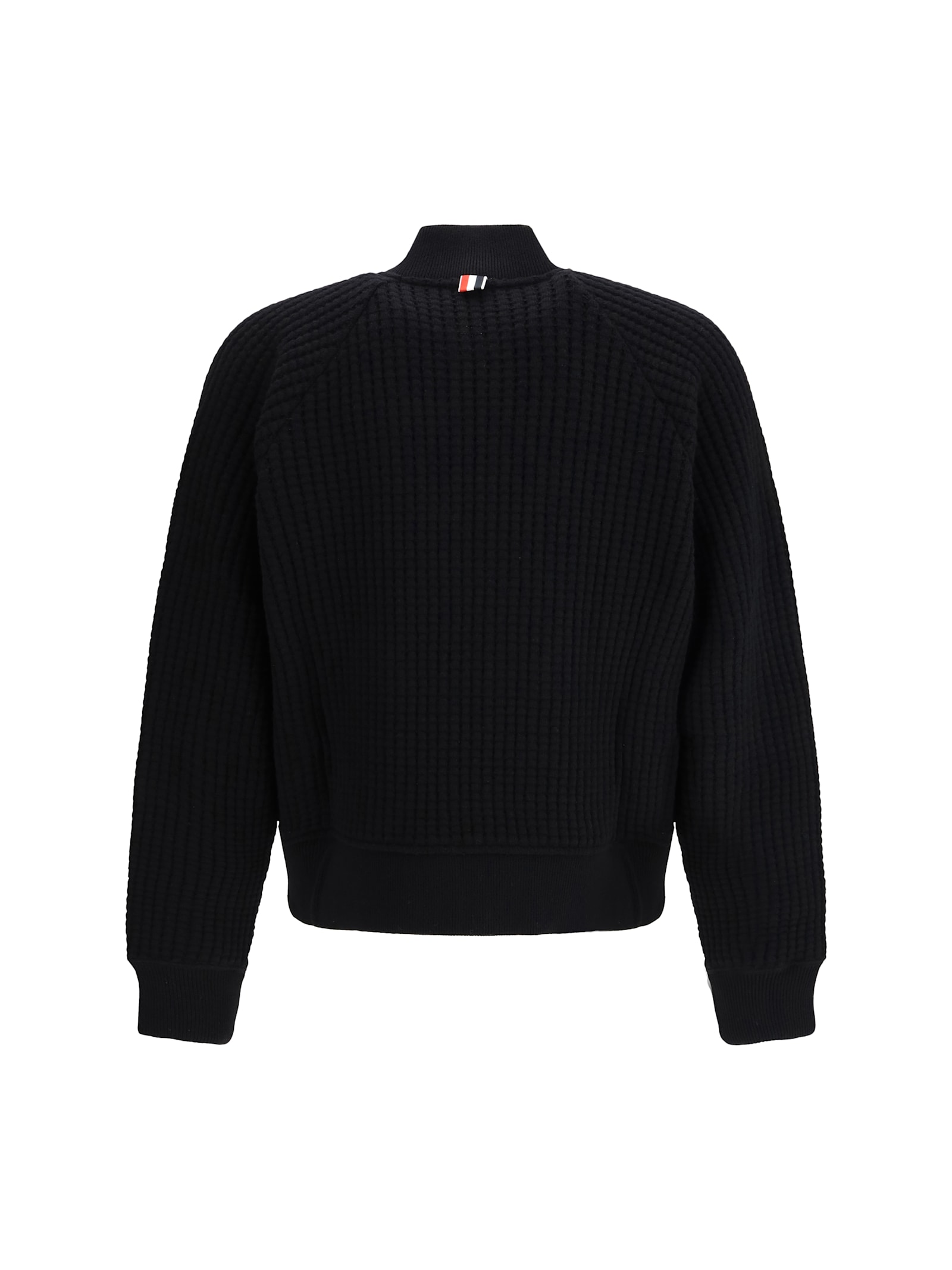 Thom Browne Honeycomb Zip Bomber Jacket In Black