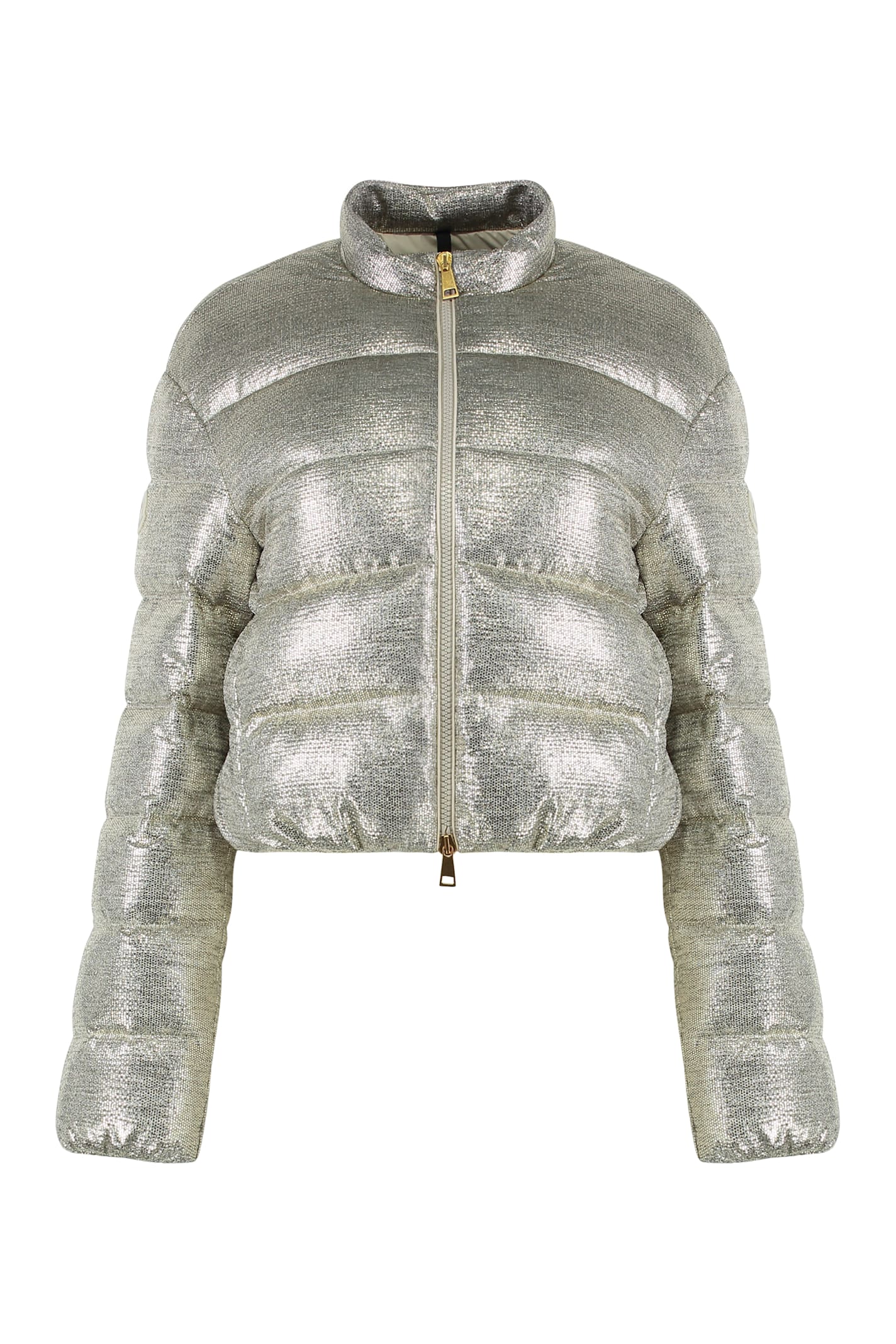 Moncler Paillys Short Down Jacket In Silver