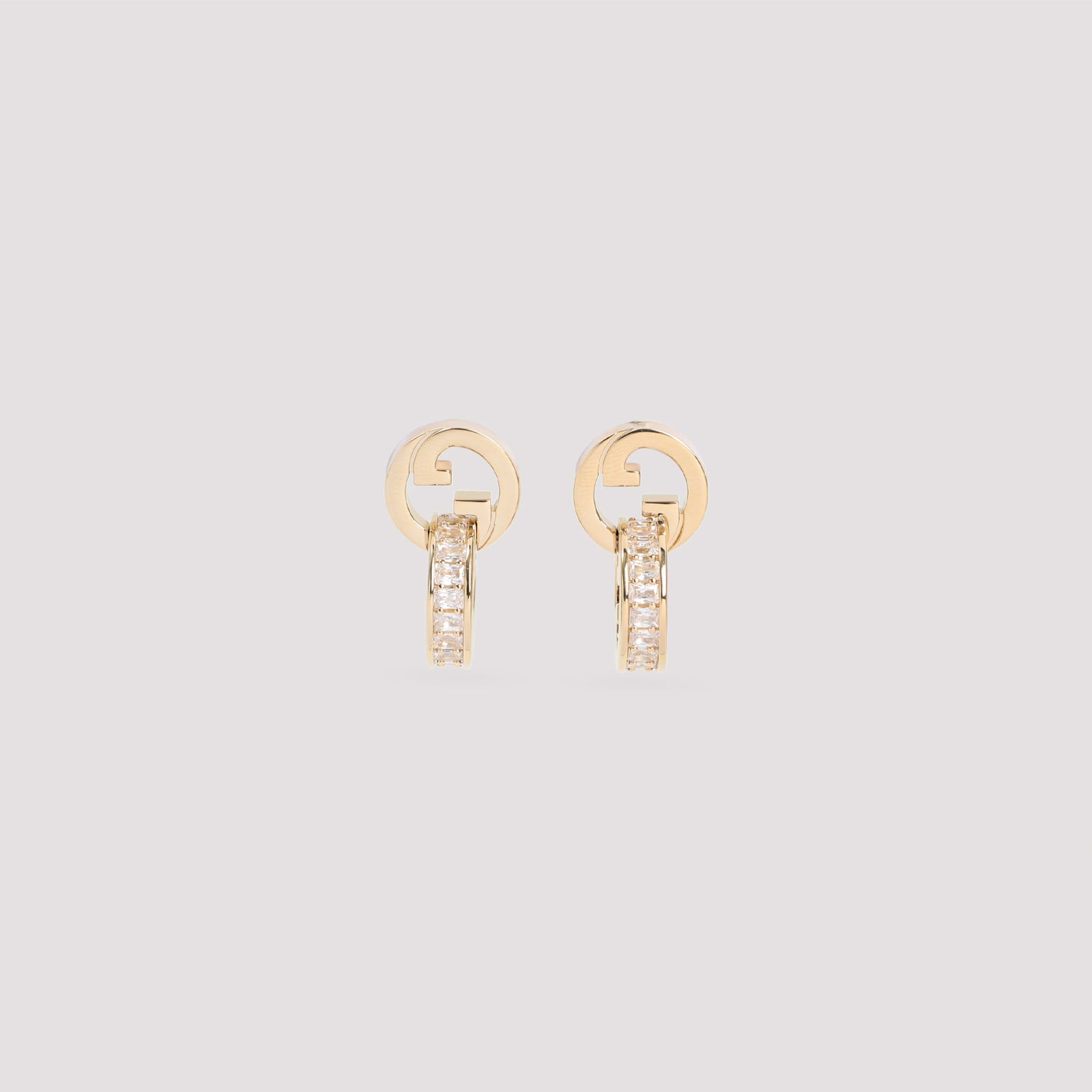 Gucci Blondie Intertwined Crystal Earrings In Gold