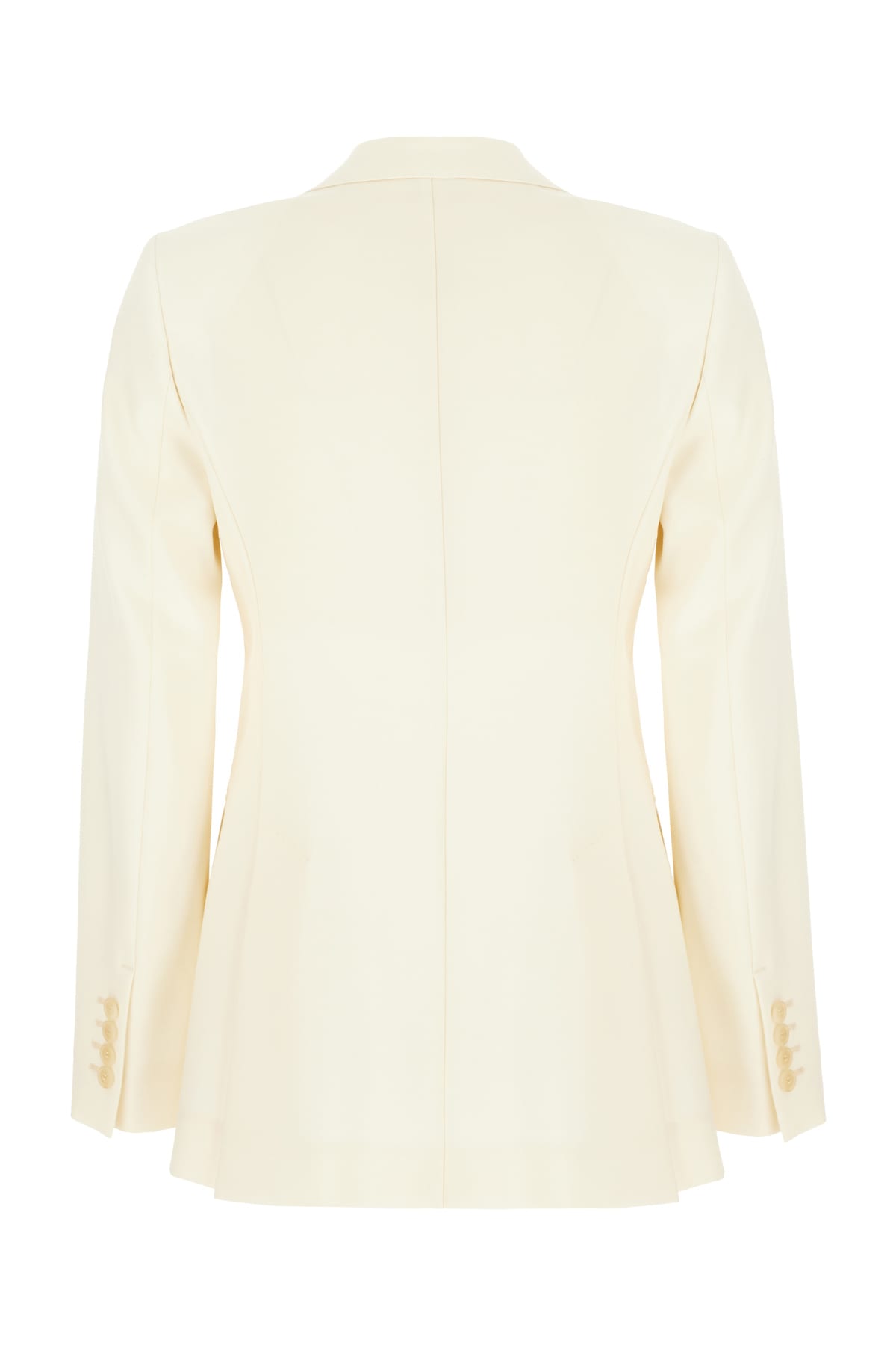 Max Mara Wool Blend Double-breasted Blazer In Bianco Avorio