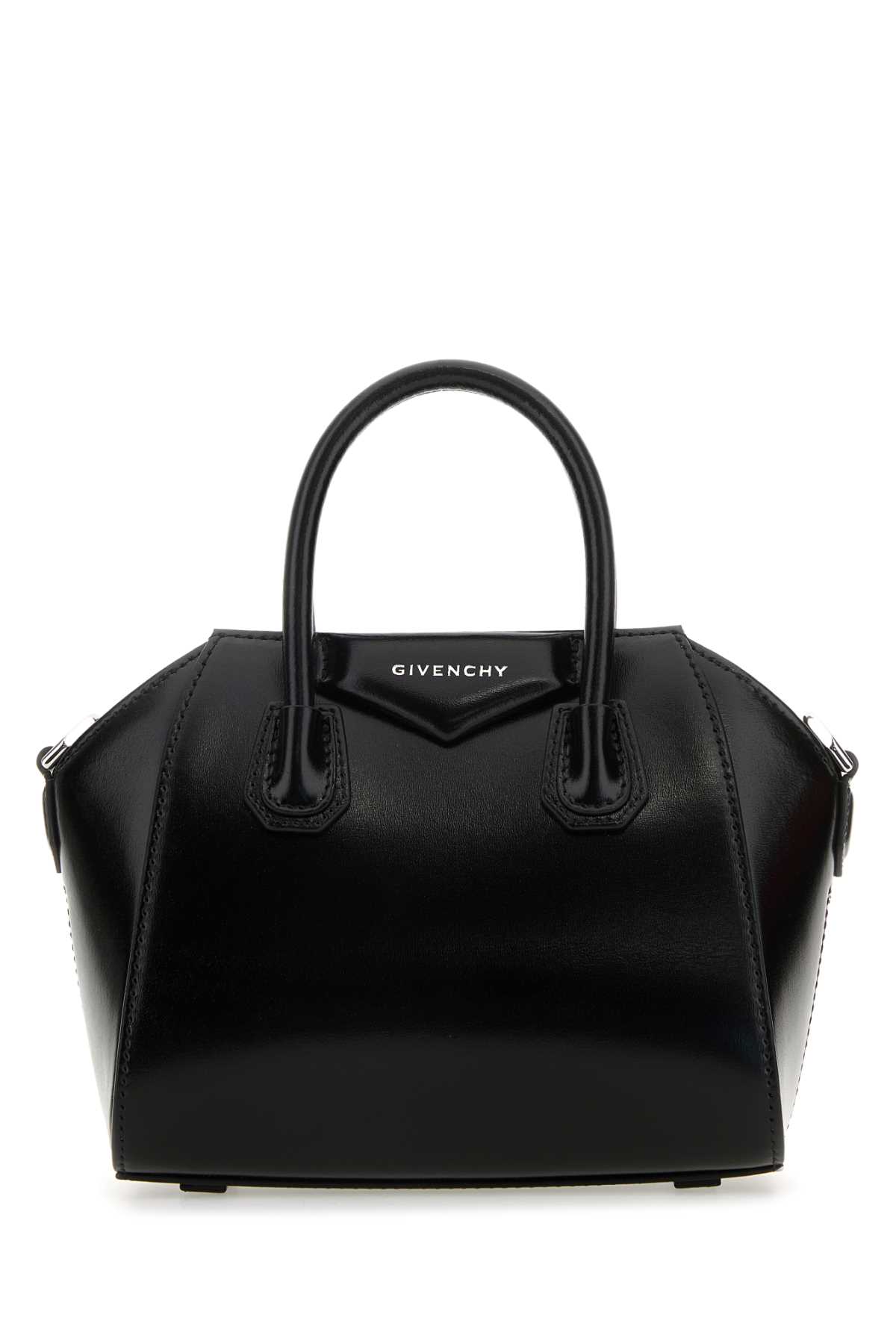 Shop Givenchy Black Leather Toy Antigona Handbag