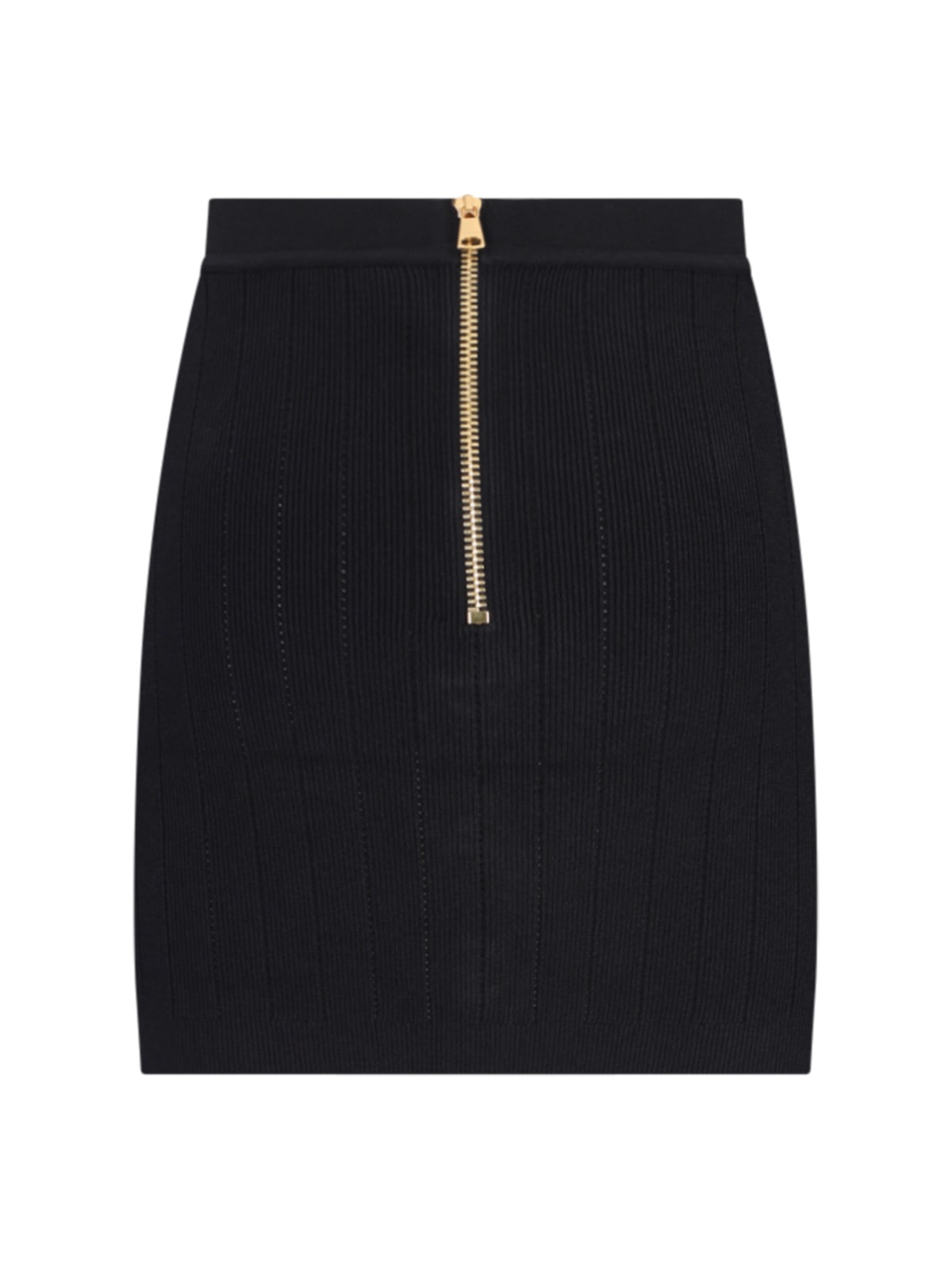 Shop Balmain Knitted Mini Skirt In Black