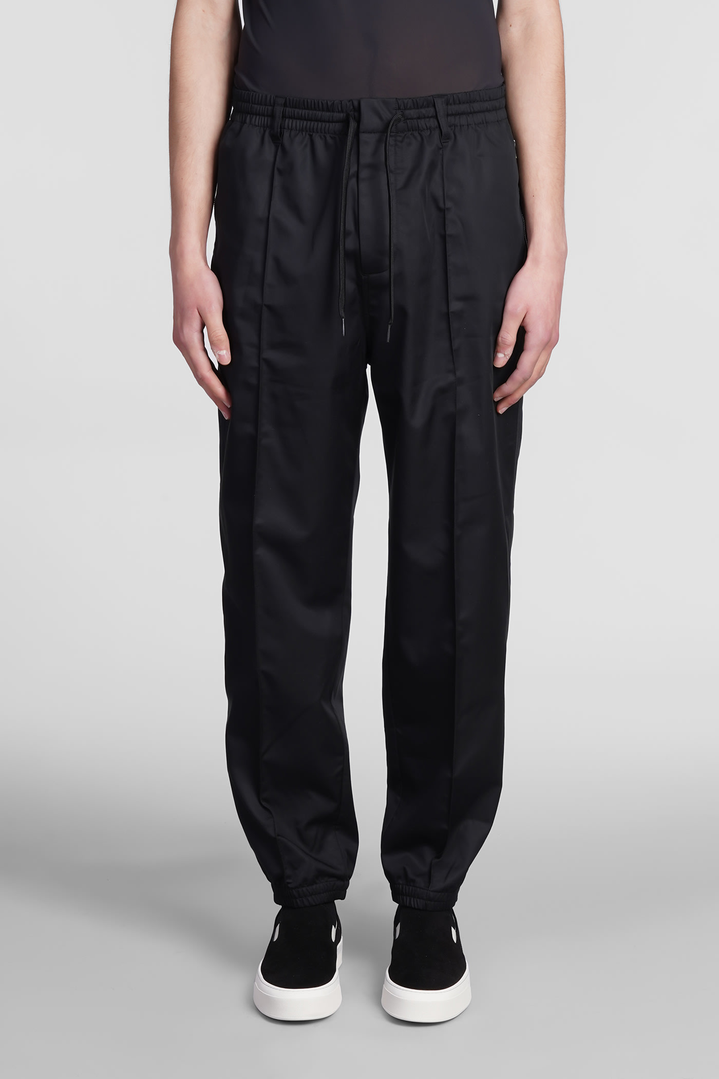 Emporio Armani Pants In Black Wool And Polyester | ModeSens