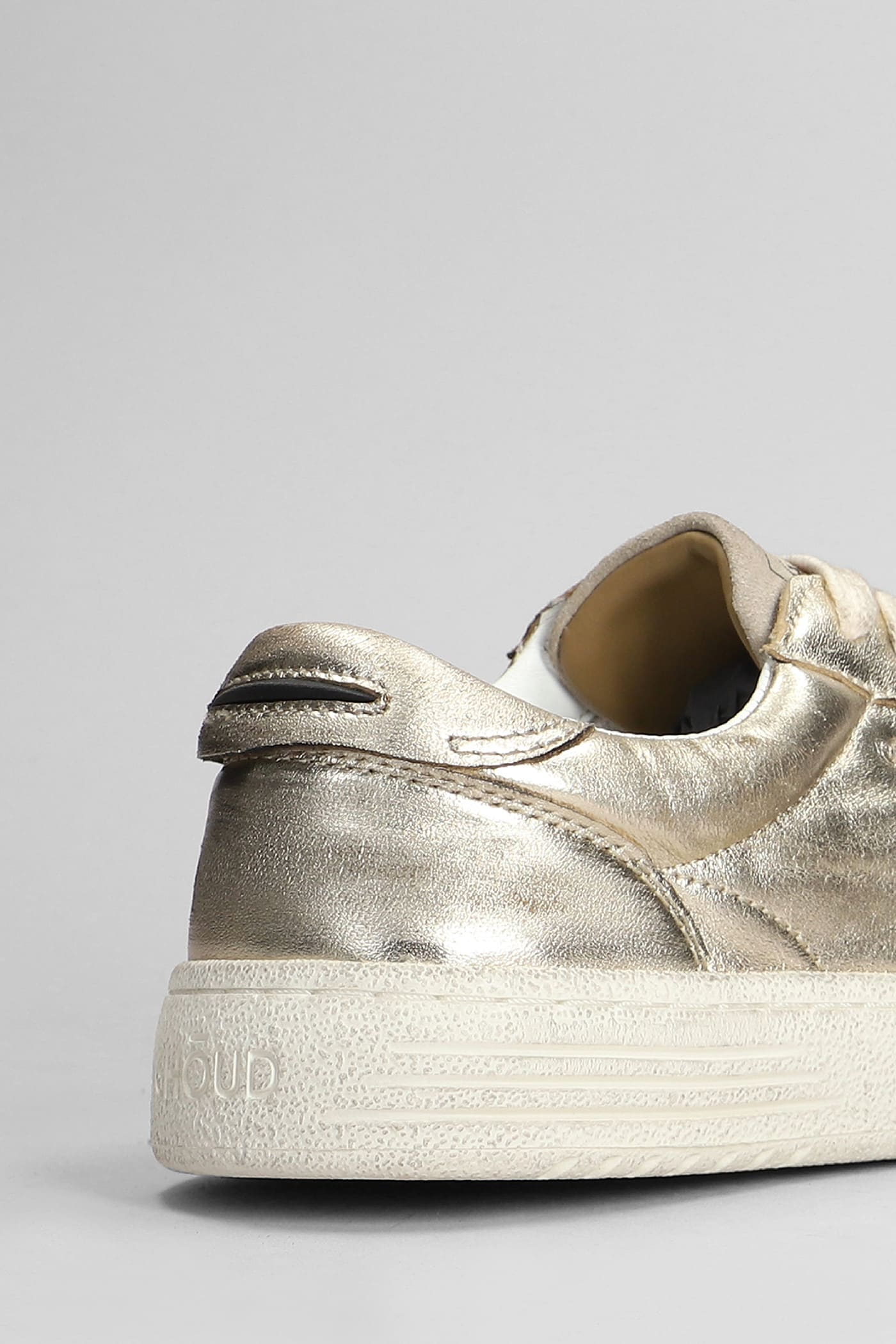 Shop Ghoud Lido Brushed Sneakers In Gold Leather