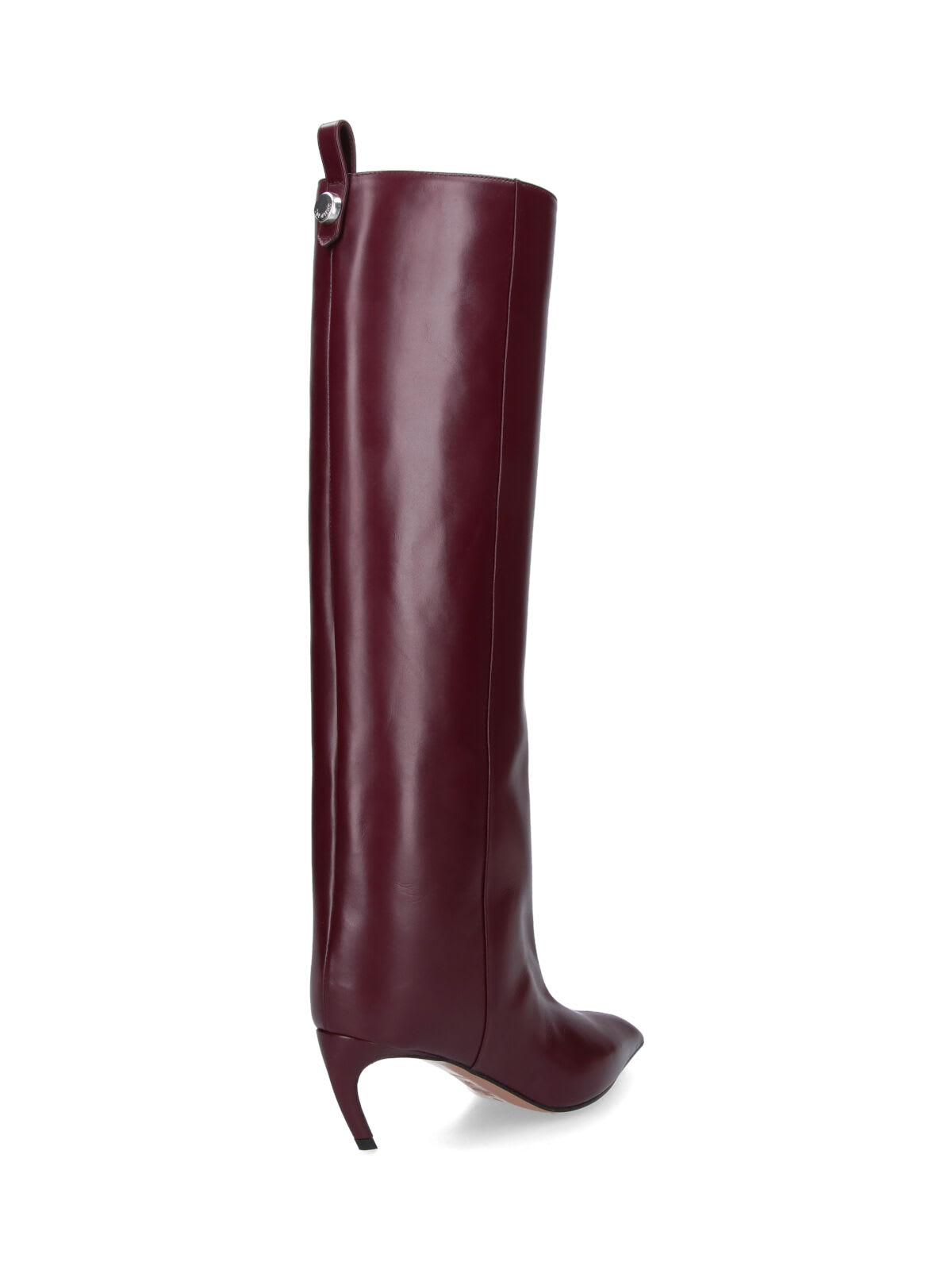 Attico 65mm Lea Pointed-toe Leather Boots In Burgundy