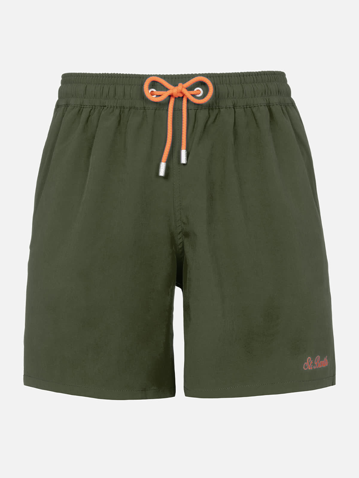 Mc2 Saint Barth Man Military Green Cargo Short Pants Cargy In Green