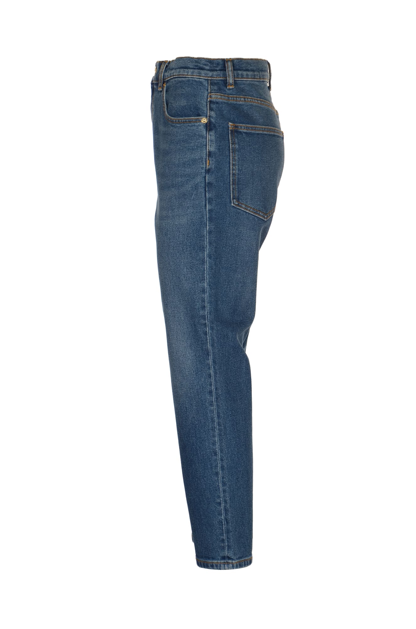 Shop Tory Burch Cropped Flared Jeans In Dark Vintage Wash