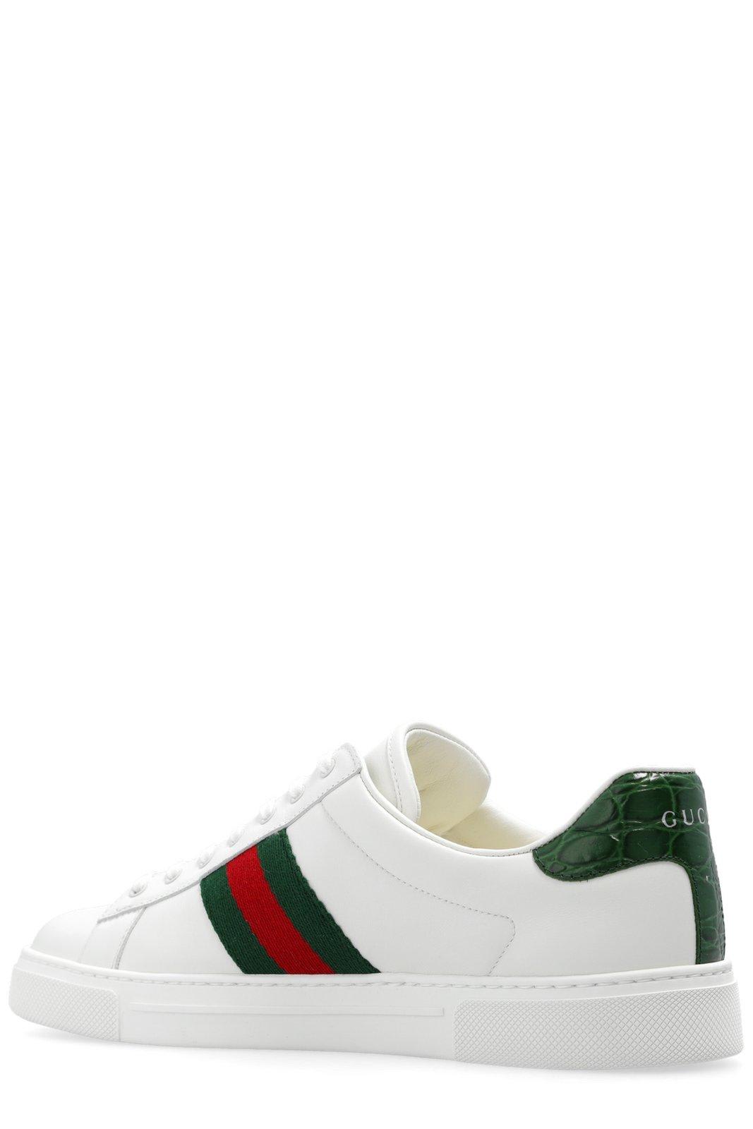 Shop Gucci Ace Low-top Sneakers In Green Ace