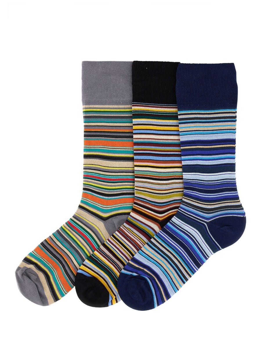 Shop Paul Smith Set Of Three Socks In Multicolour