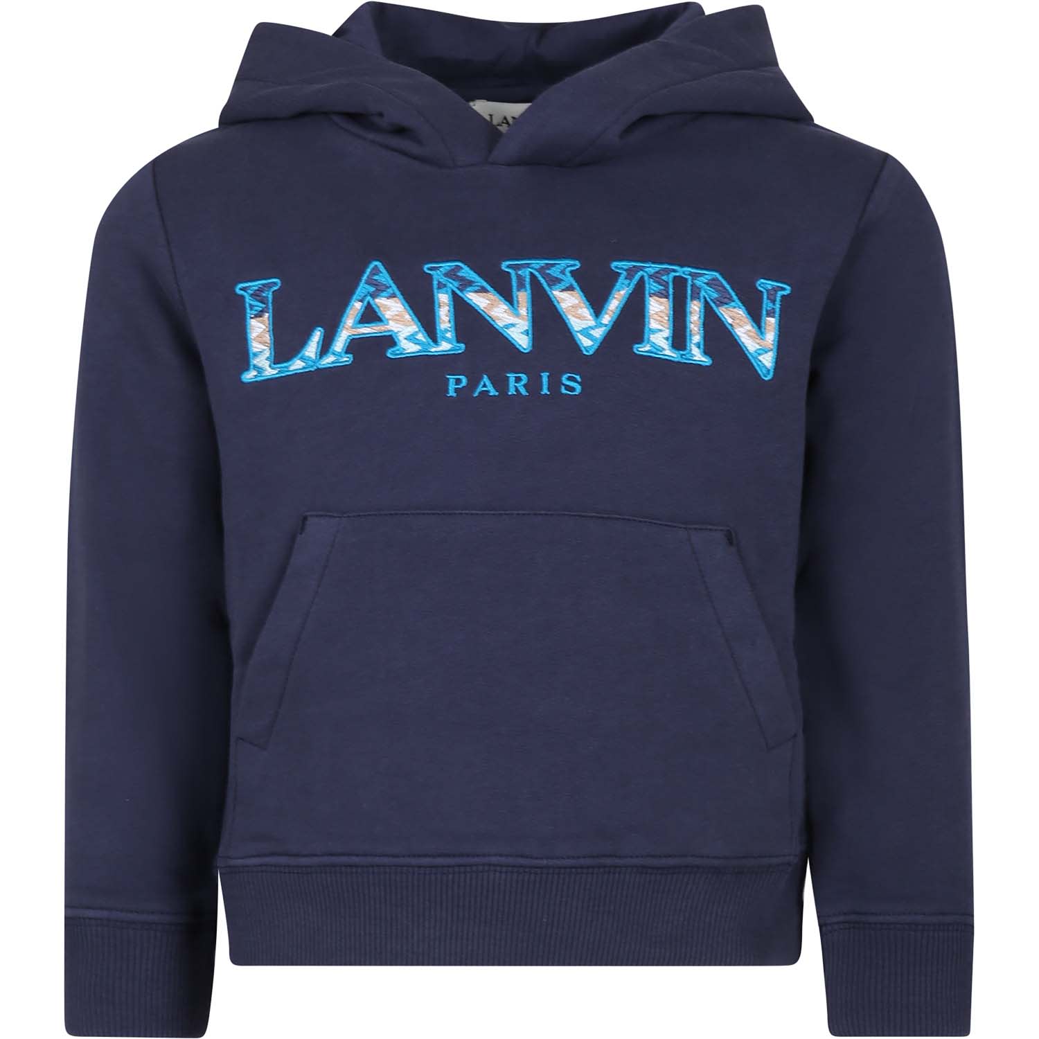 Shop Lanvin Blue Sweatshirt For Boy With Logo