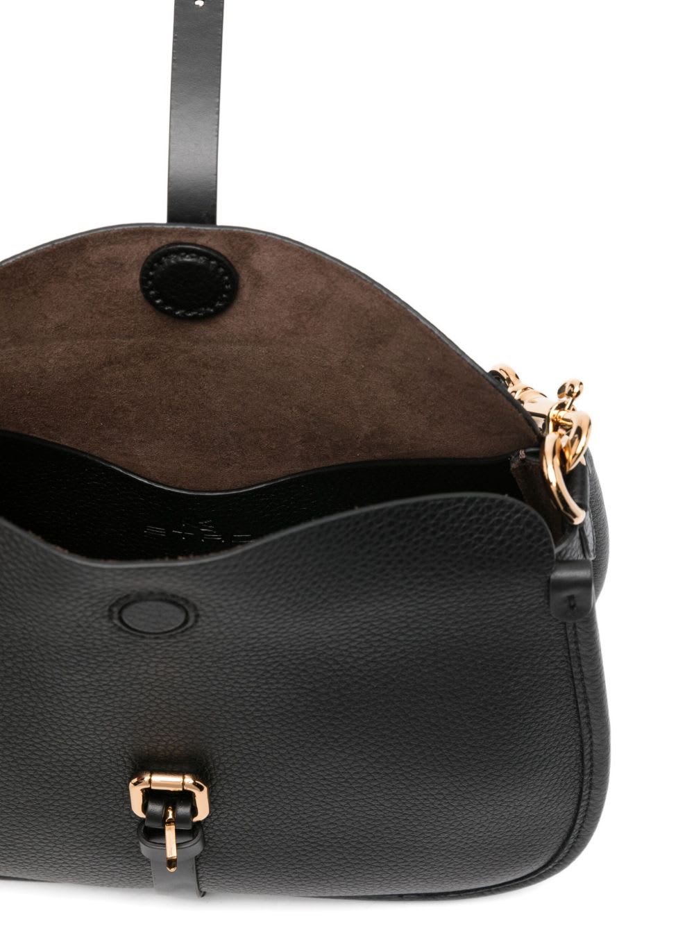 Etro Leather Textured Shoulder Bag In Black