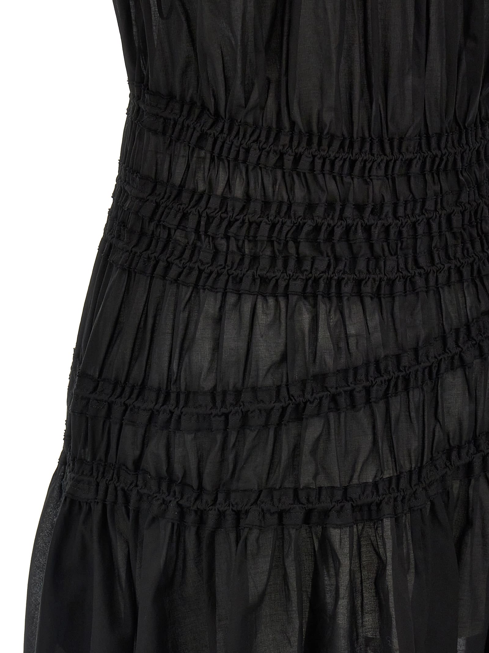 Tory Burch Off-shoulder Smocked Mini Dress In Black