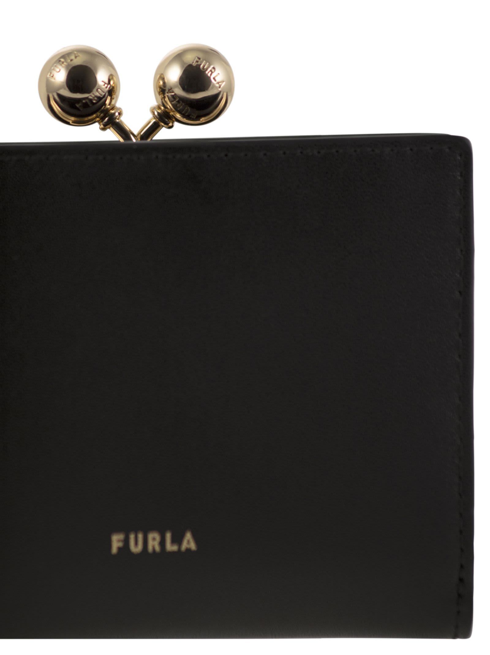 Furla Dots S Compact Wallet Accessories In Black