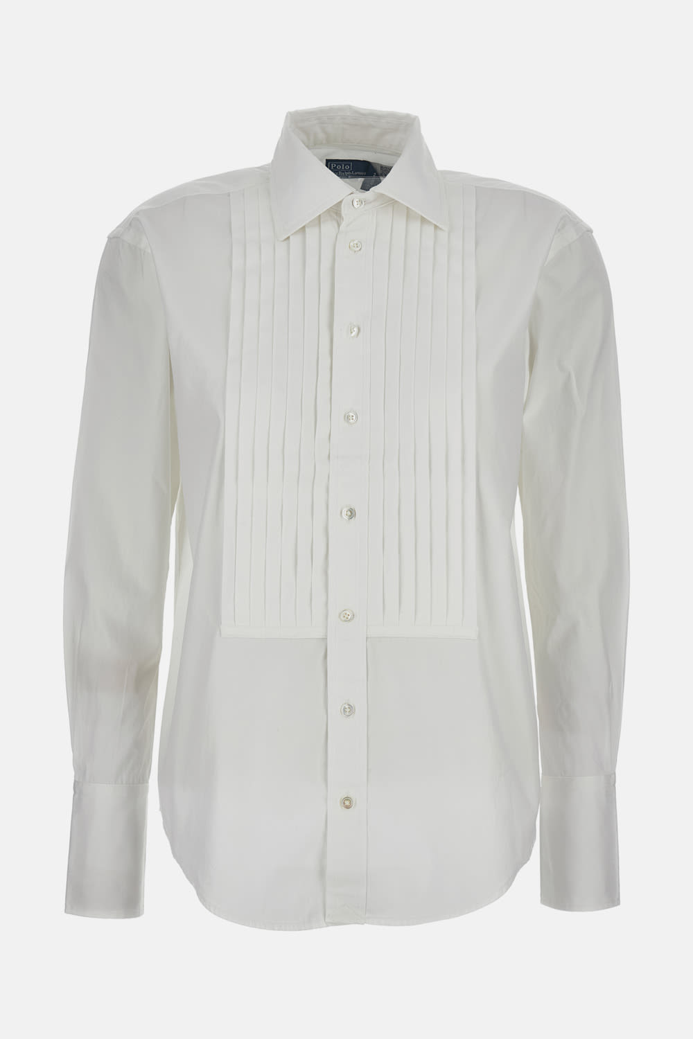 Polo Ralph Lauren Long-sleeved Curved Hem Shirt In White