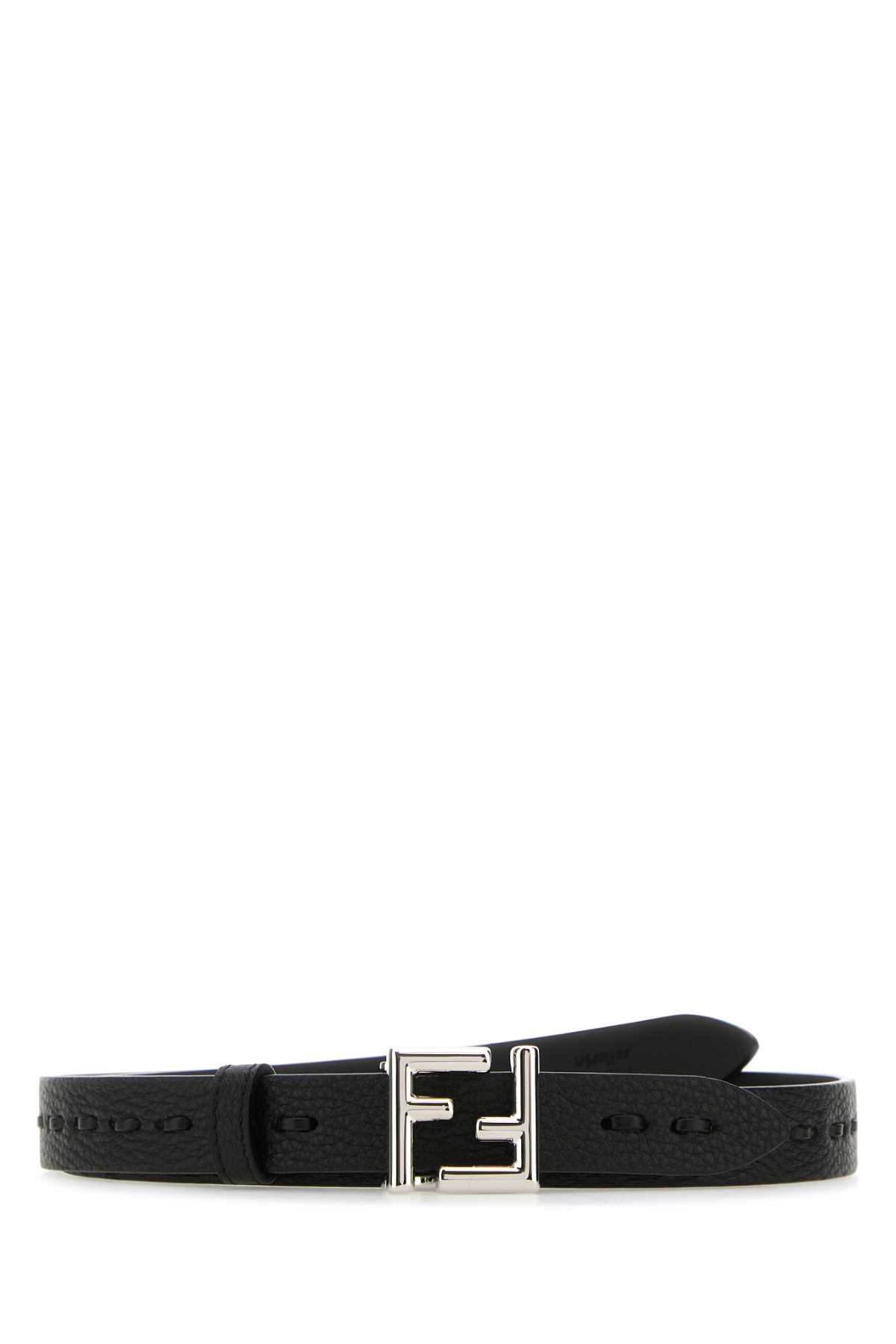 Shop Fendi Black Leather Belt In Nero