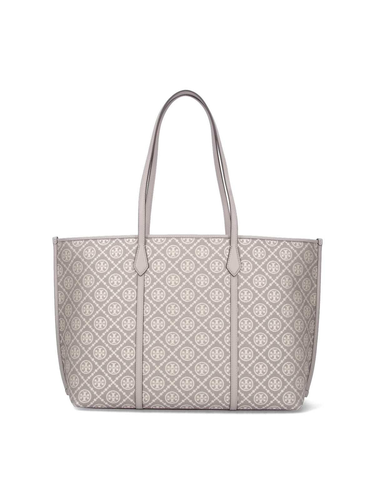 Tory Burch Perry T Monogram Jacquard Triple Compartment Tote In Neutral
