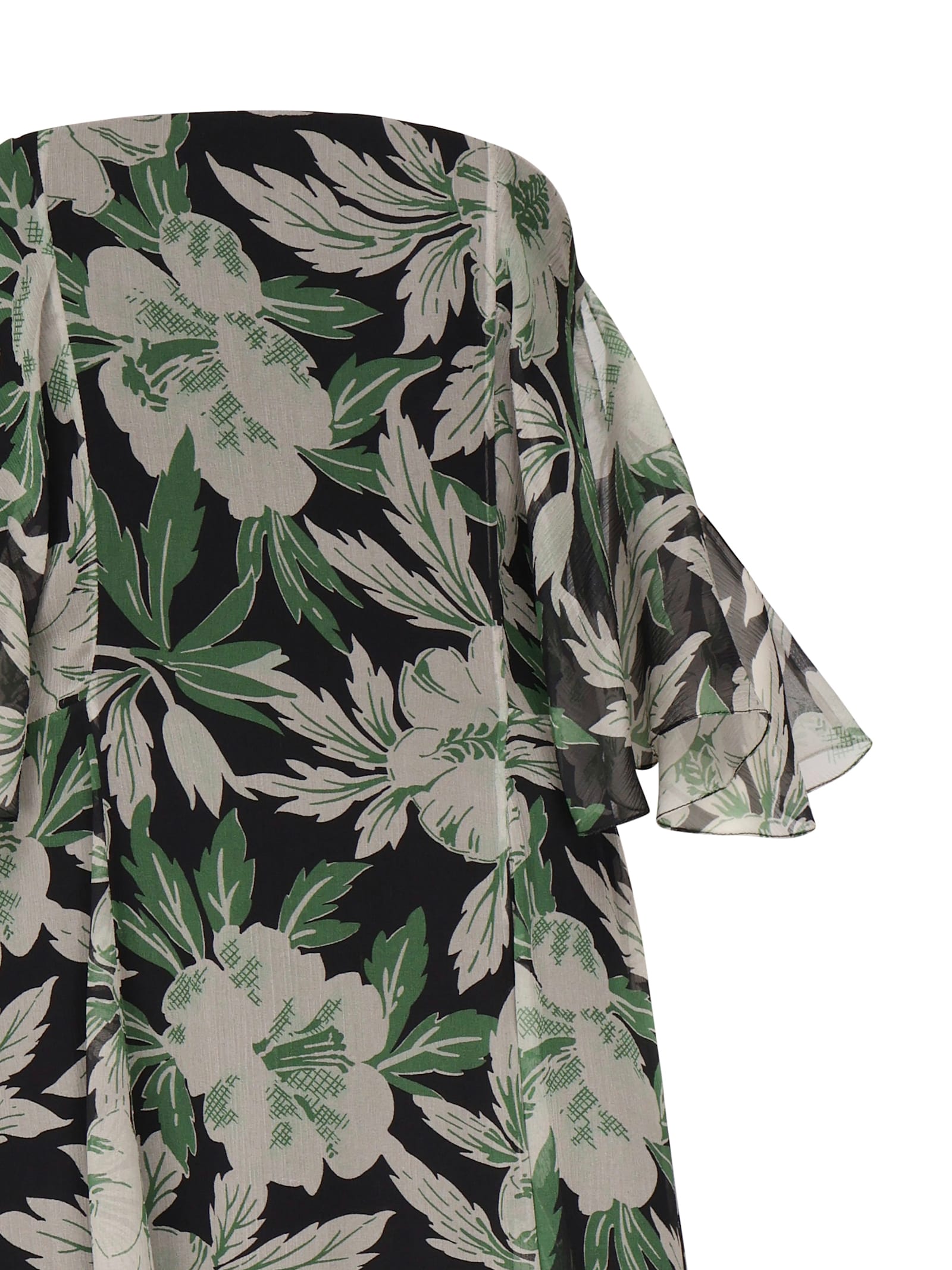 Loewe Off-the-shoulder Floral-print Silk-crepon Midi Dress
