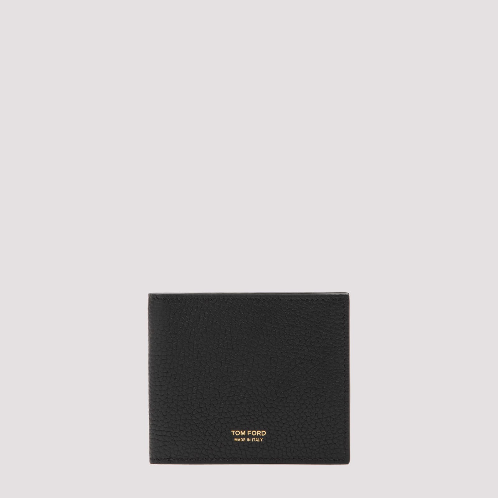 Tom Ford Soft Grain Leather T Line Classic Bifold Wallet In Black