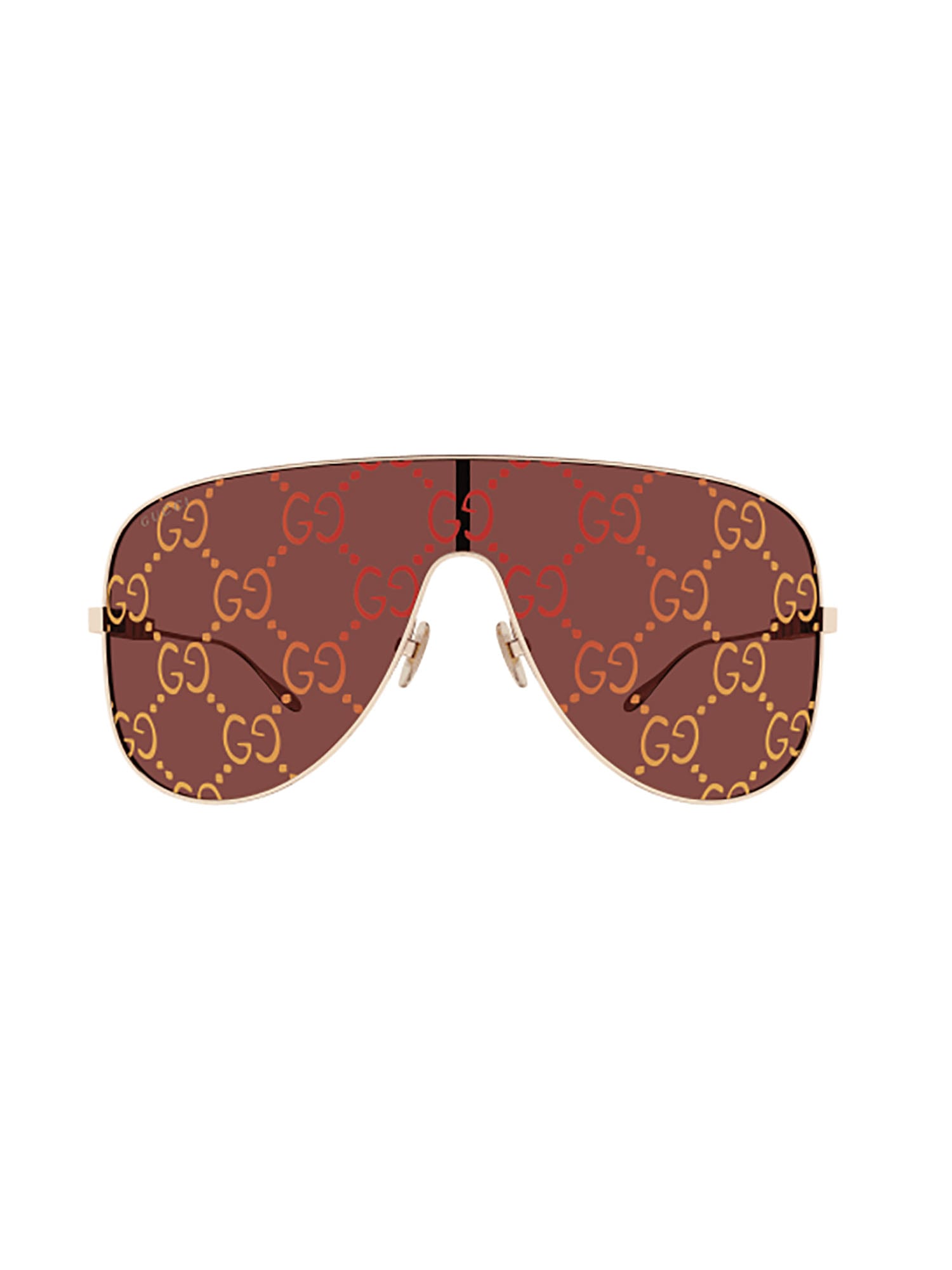 Shop Gucci Gg1436s Sunglasses In Gold Gold Red