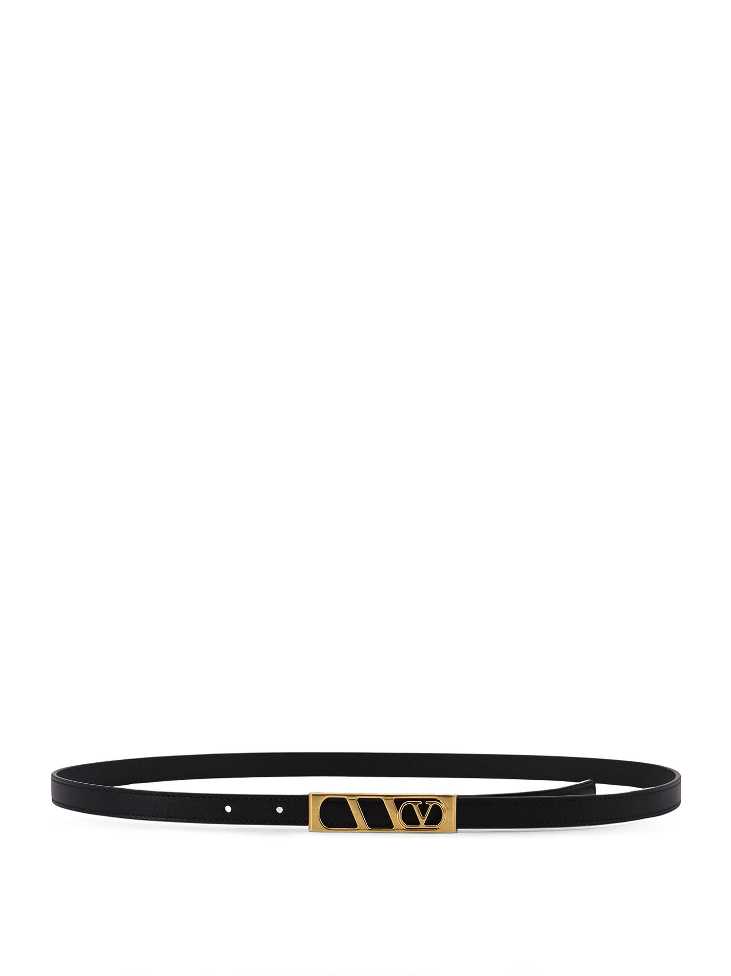 Valentino Garavani Vlogo Signature Belt In Shiny Calfskin 15 Mm Woman Black 100 In Black