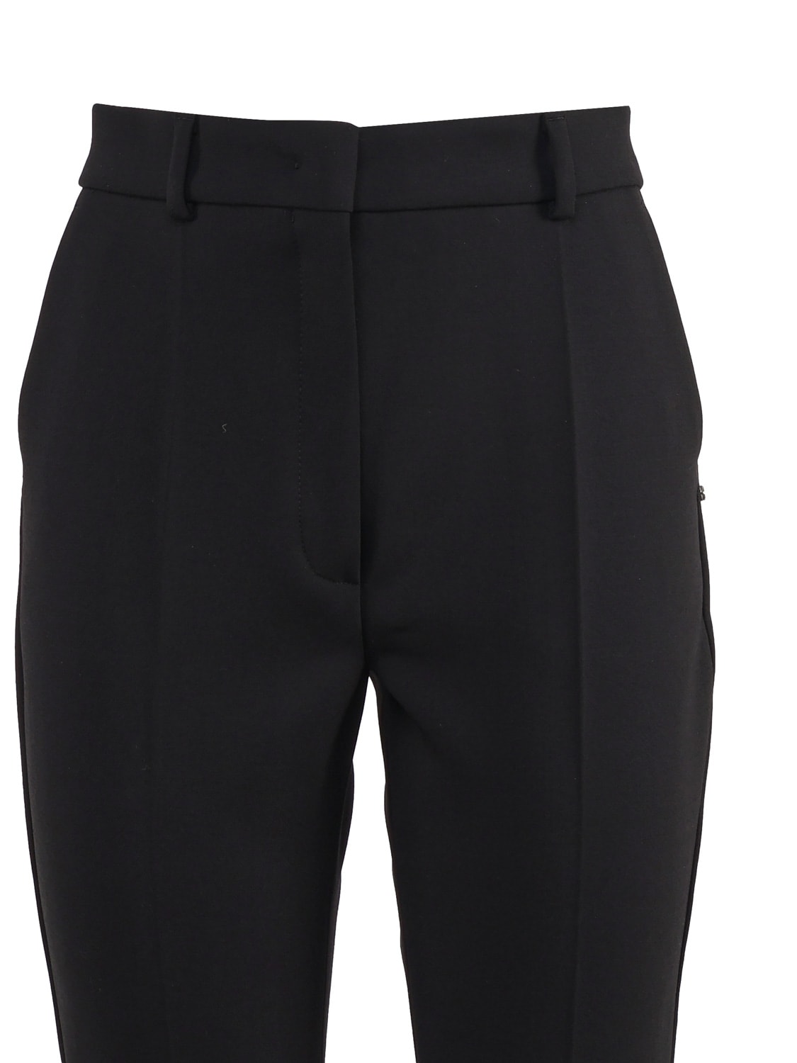 Shop Sportmax Slim Trousers With High Cuffs In Black