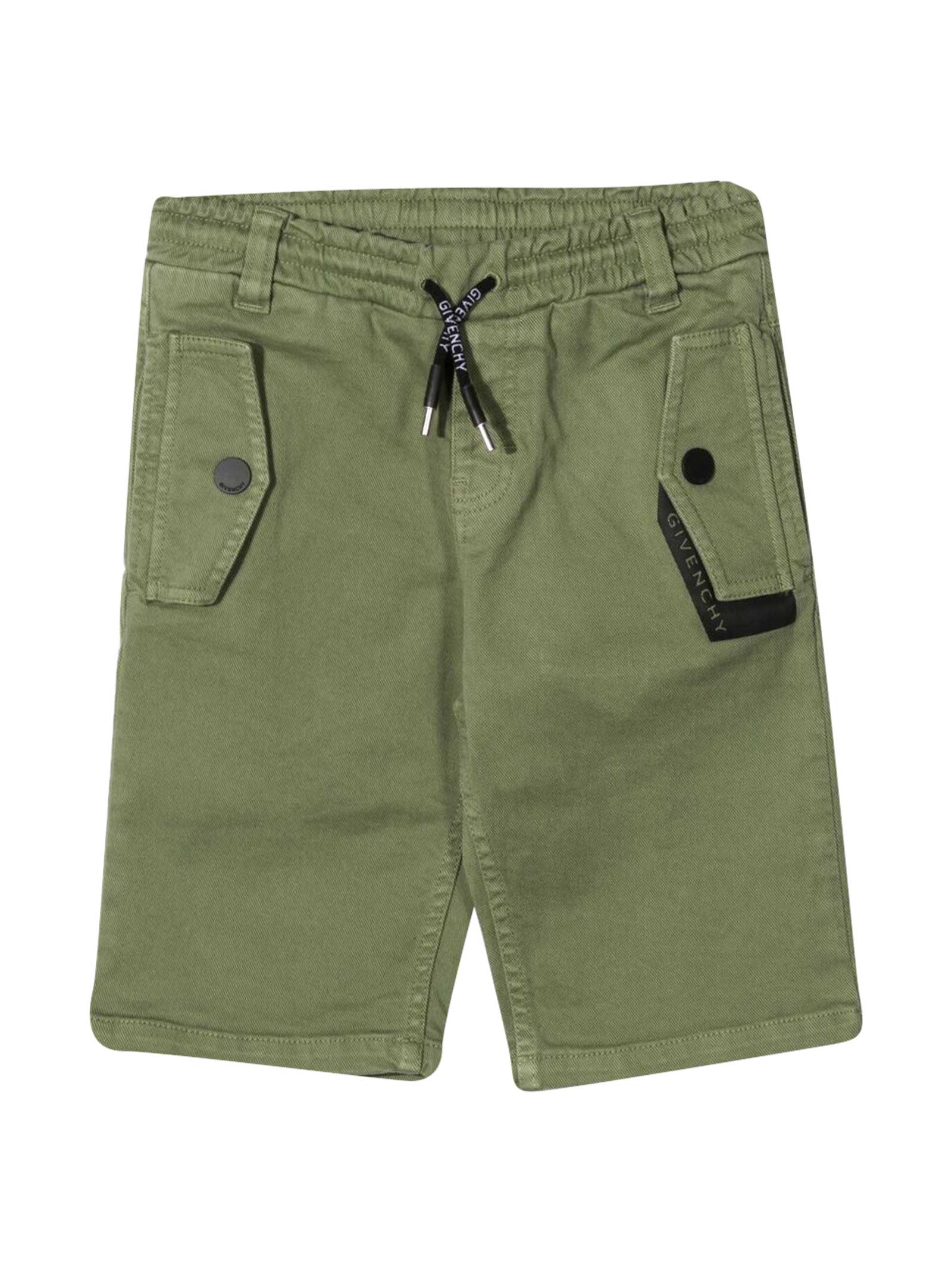 Shop Givenchy Green Bermuda Shorts In Kaki
