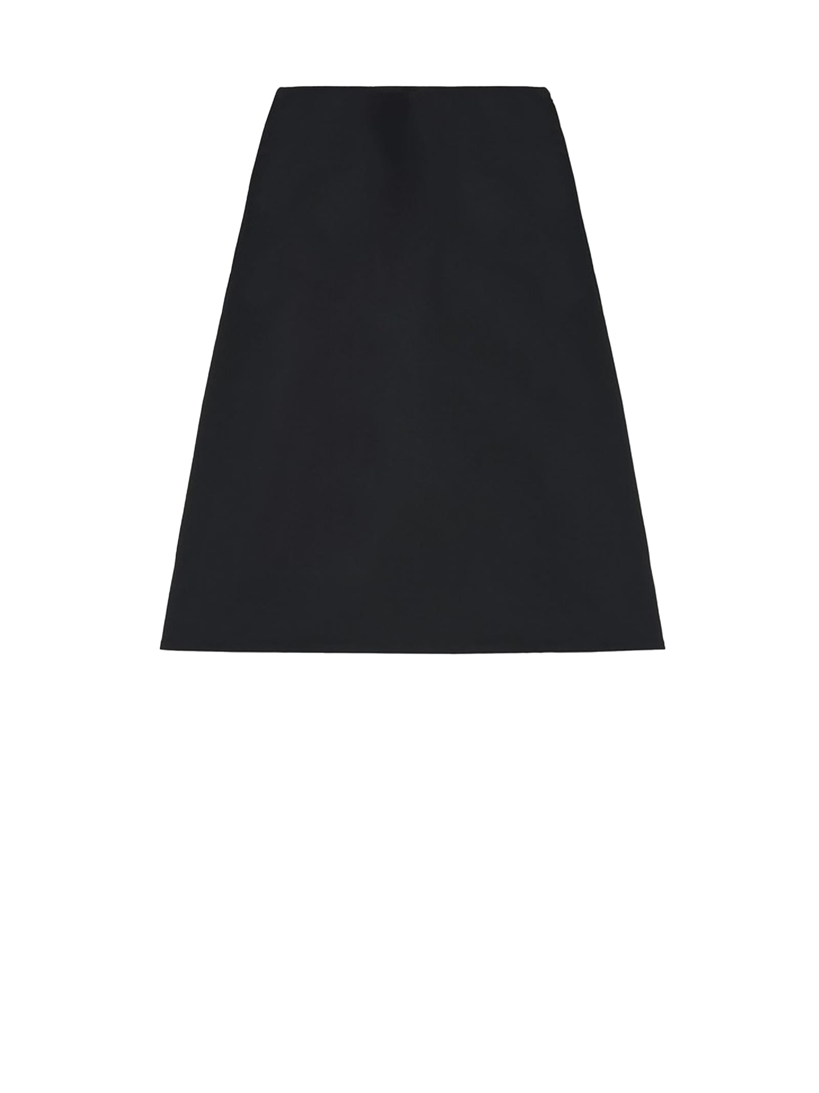 Alexander Mcqueen Alexander Mc Queen Flared Black Skirt In Silk Blend In Black
