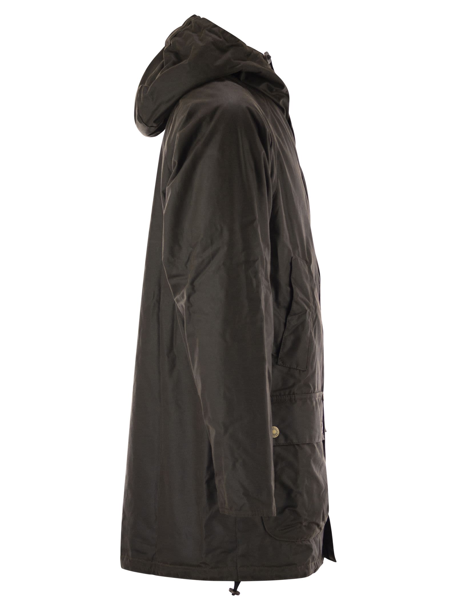 Barbour Bedale Waxed Parka In Brown