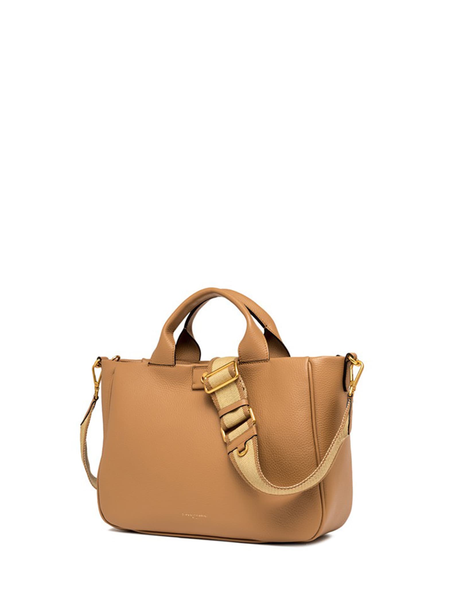 Shop Gianni Chiarini Armonia Nude Shoulder Bag With Double Handle In Nature