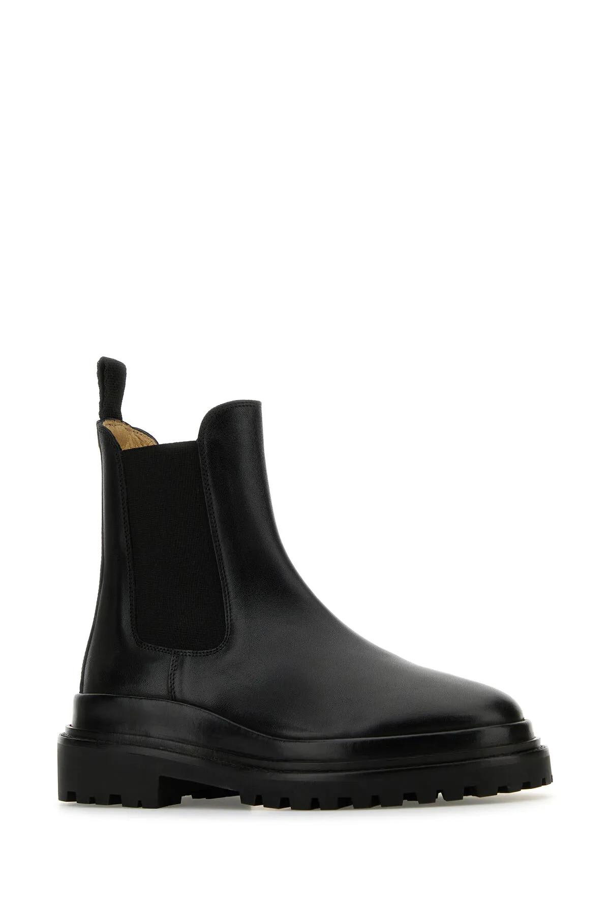 Shop Isabel Marant Black Leather Ceilee Ankle Boots