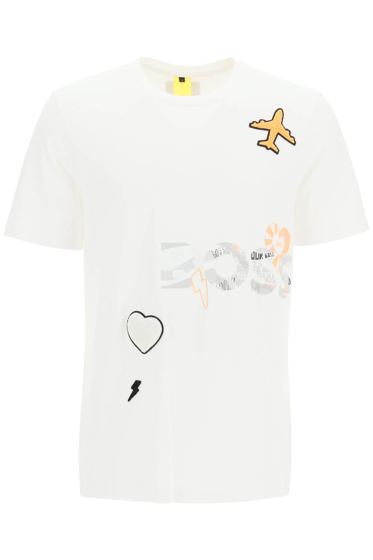 HUGO BOSS OVERSIZED T-HISRT WITH GRAPHIC PRINT AND TERRY PATCHES