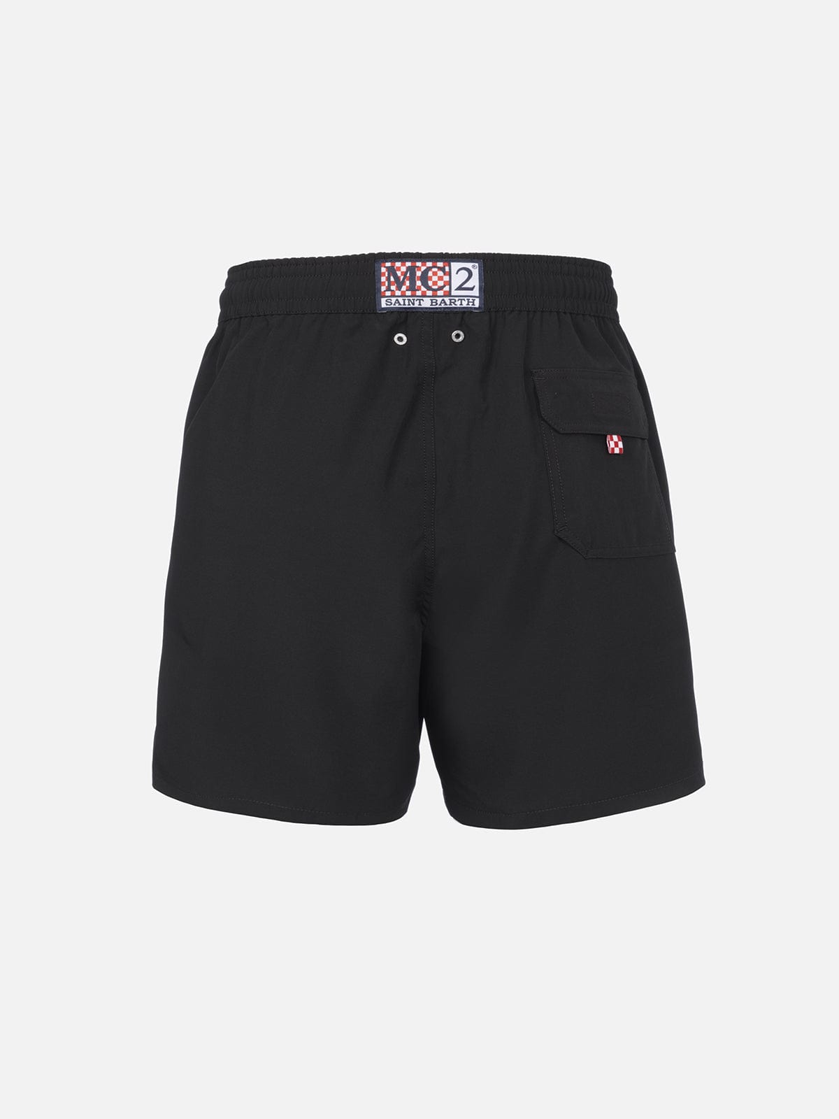 Mc2 Saint Barth Man Black Comfort Swim Shorts In Black