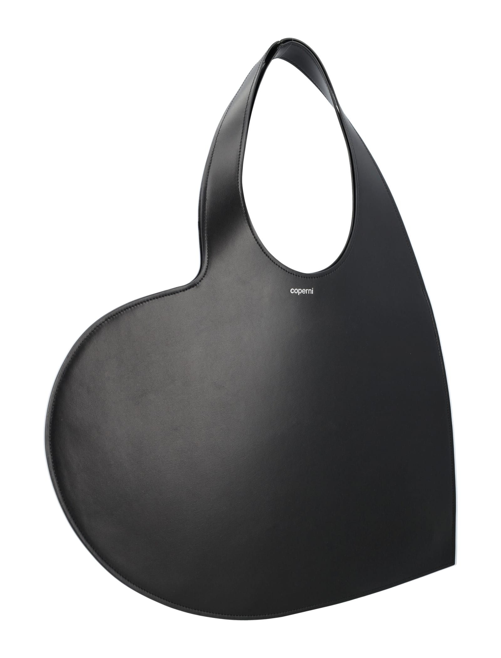 Coperni Heart-shape Leather Tote Bag In Black