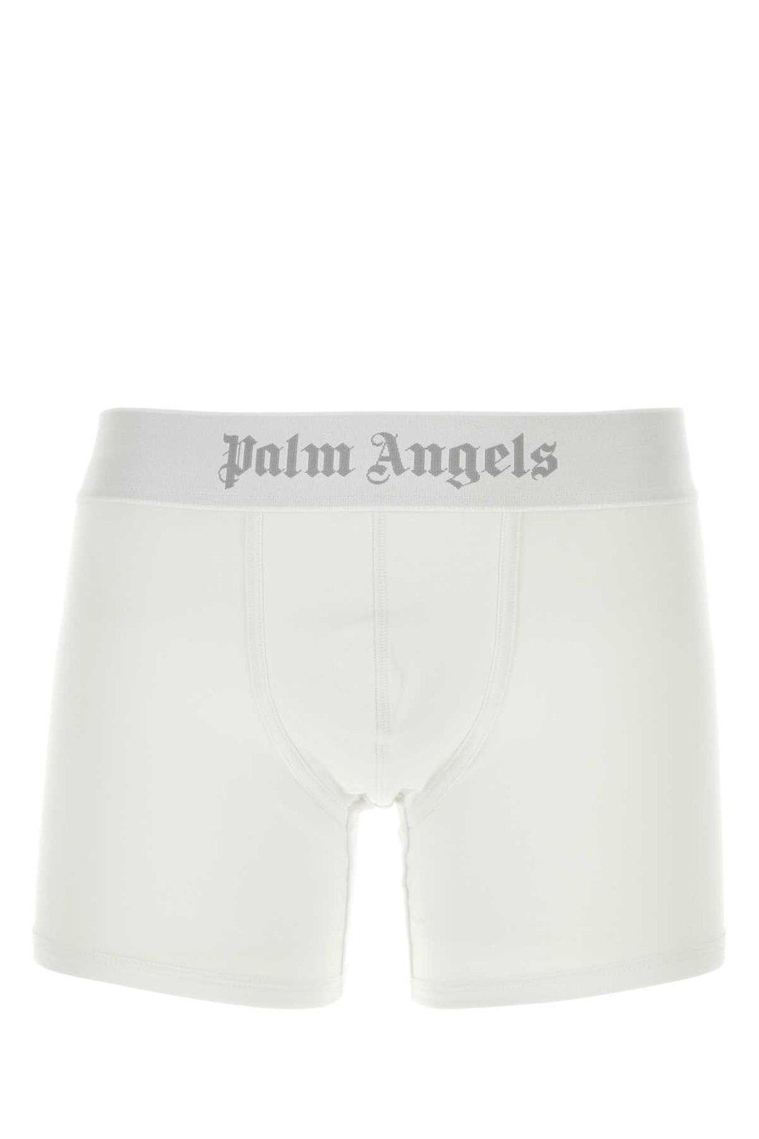 Shop Palm Angels Logo Waistband Boxers In White