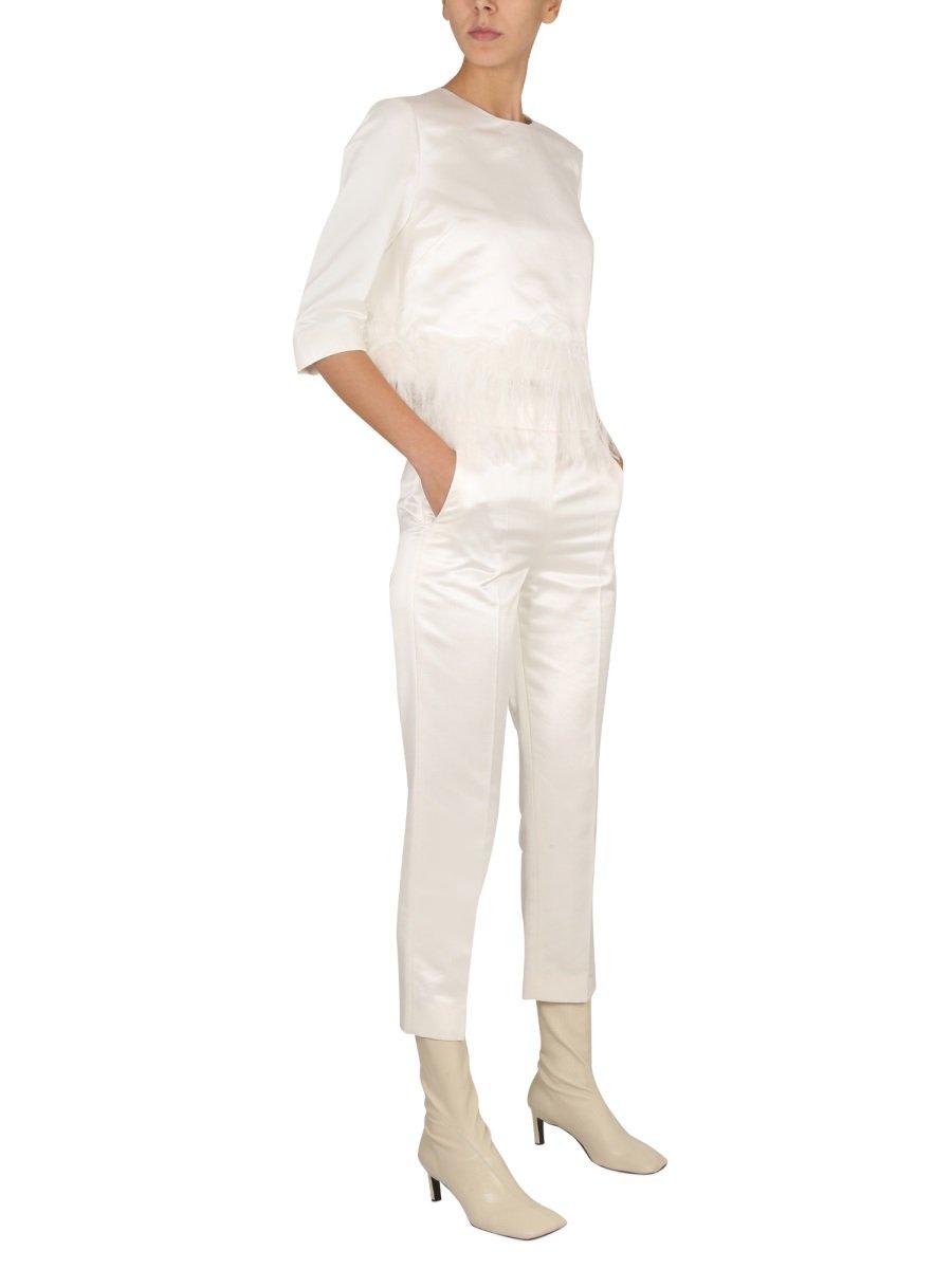 Shop Max Mara Cerwneck Cropped Top In White