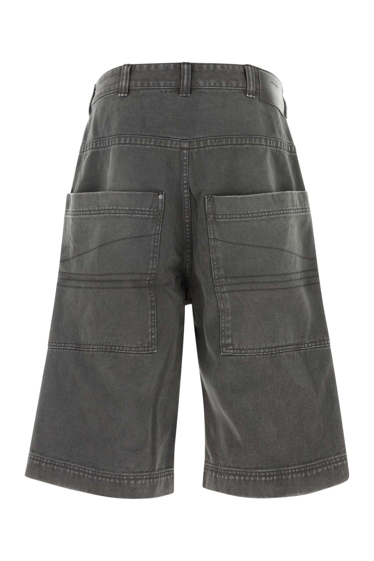 Shop Entire Studios Dark Grey Denim Bermuda Shorts