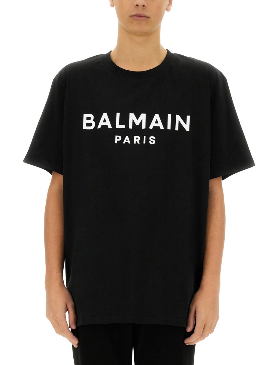 Balmain Vintage Crystal-embellished T-shirt In Black