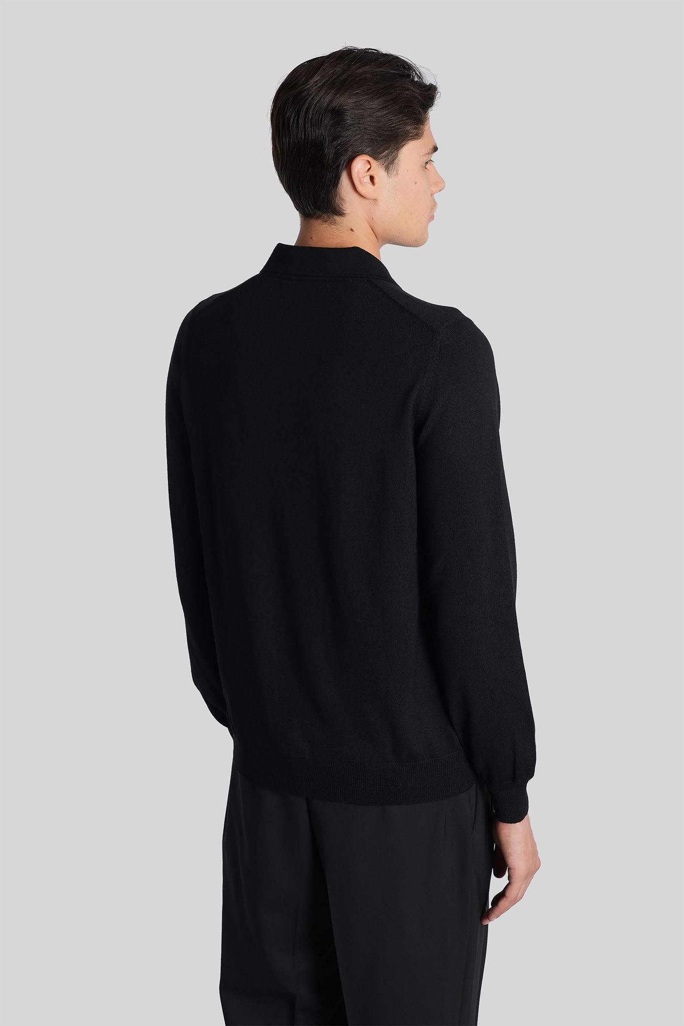 Tagliatore Palmer Polo In Black Wool In Black