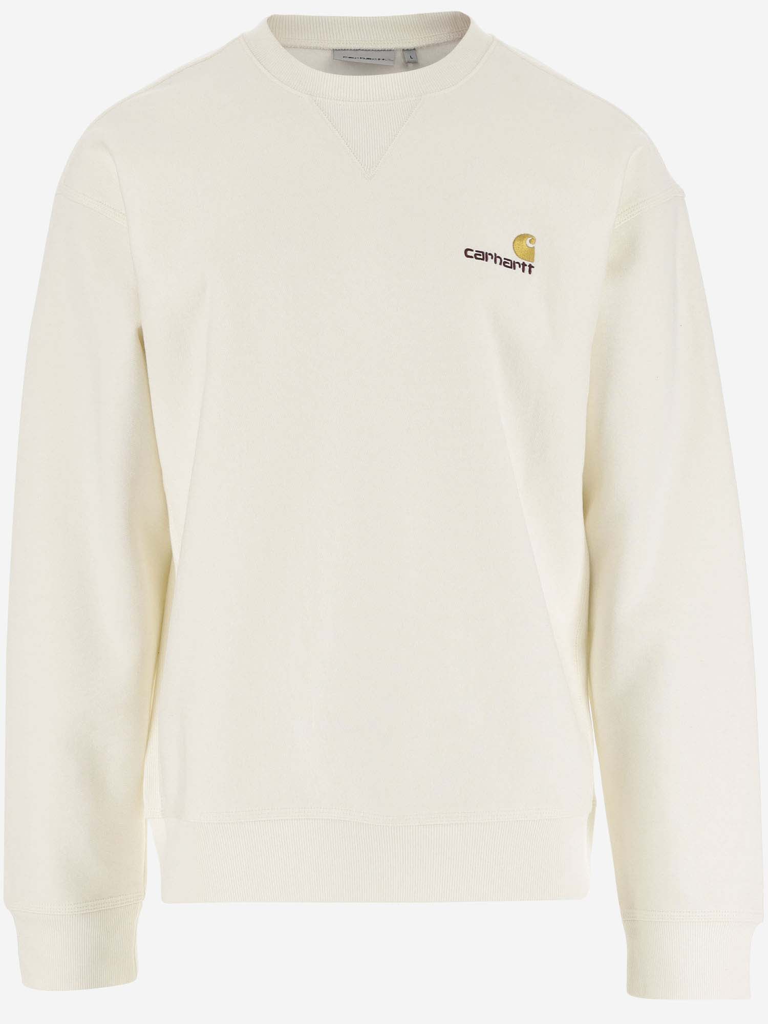 Carhartt Cotton Blend Sweatshirt With Logo In Wax