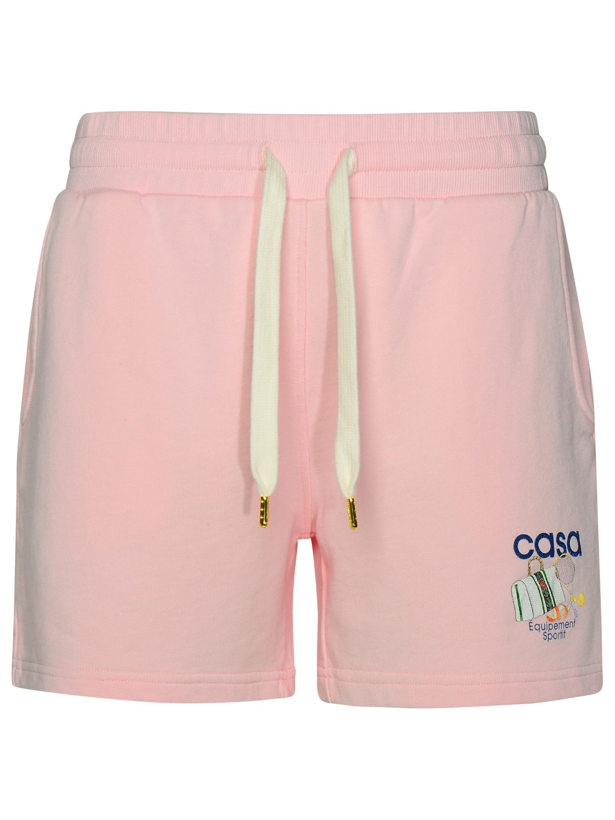 Shop Casablanca Equipement Sportif Pink Organic Cotton Shorts In Pink Loopback