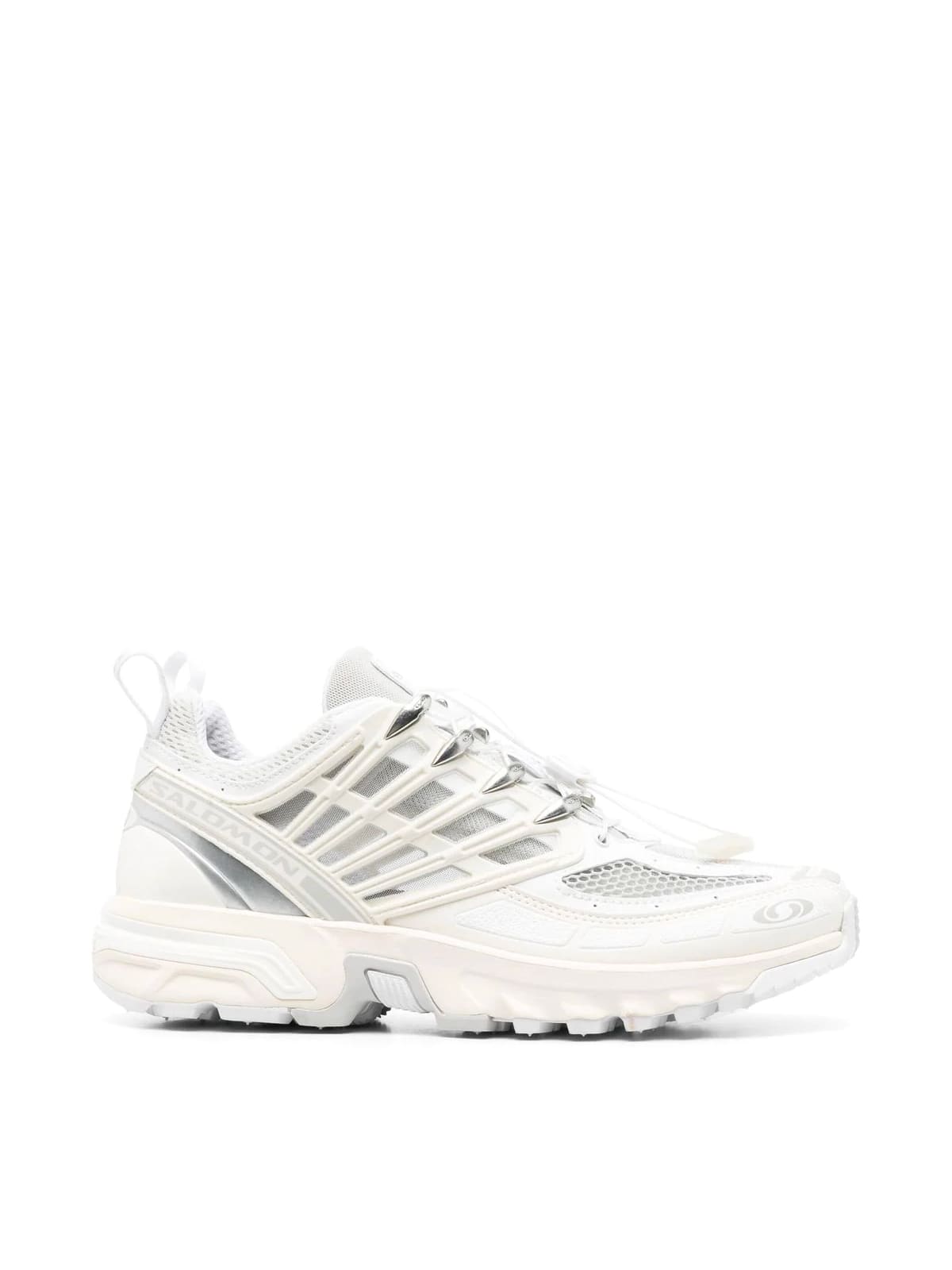 Salomon Translucent Mesh-panel White Sneakers In White Vanilla Ice Lunar Rock