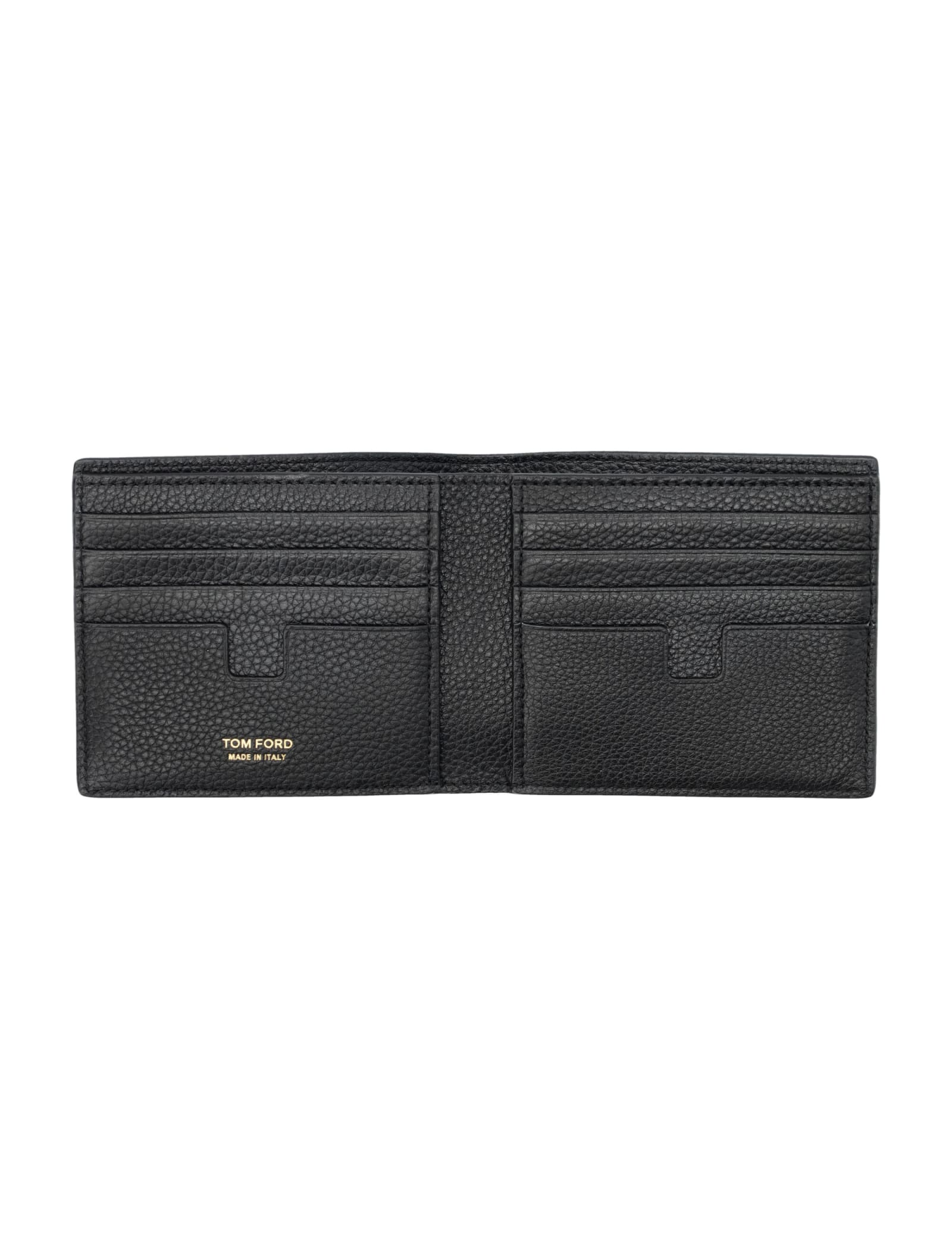 Shop Tom Ford Grain Leather Bifold Wallet In Black