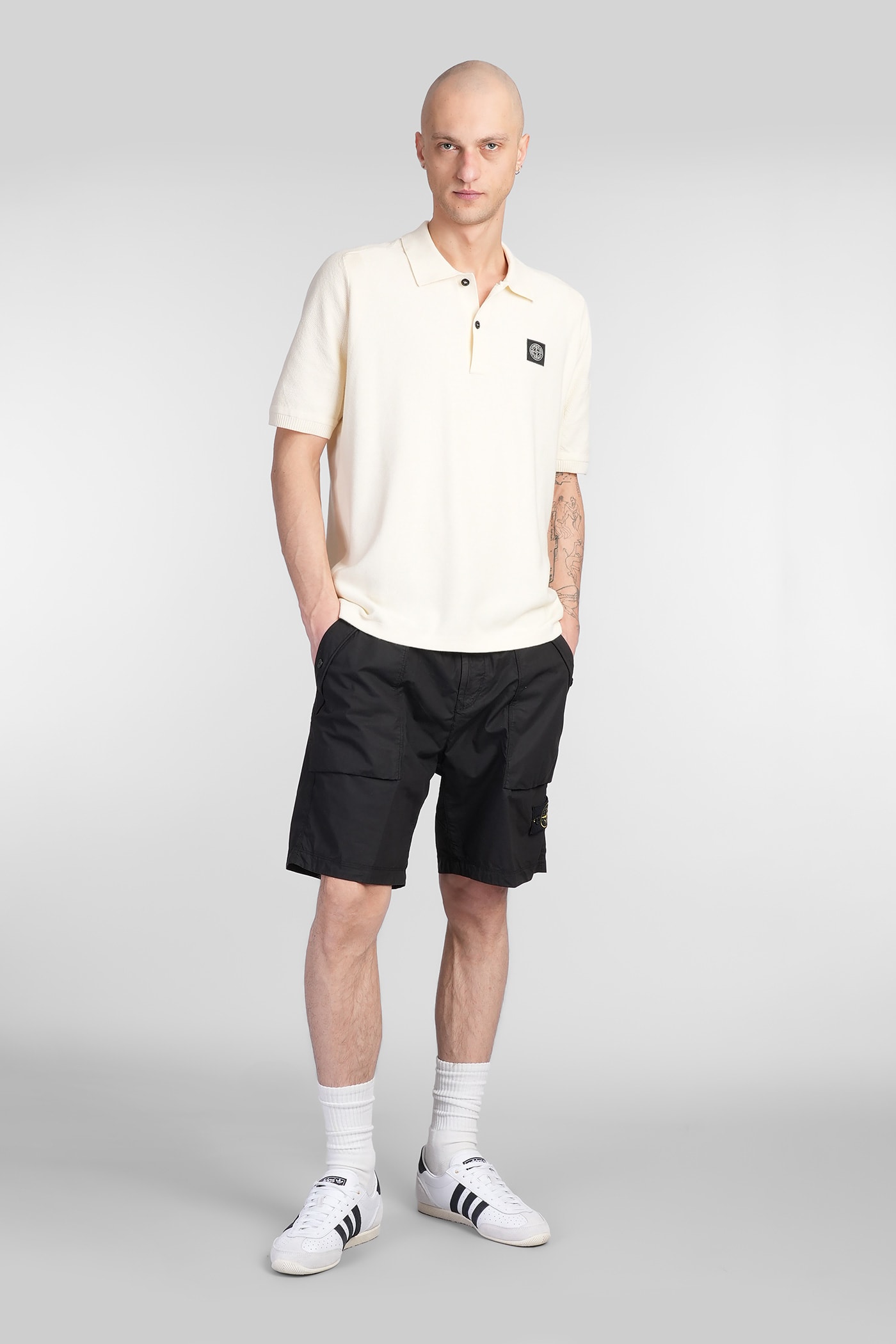 Stone Island Polo In Beige Cotton