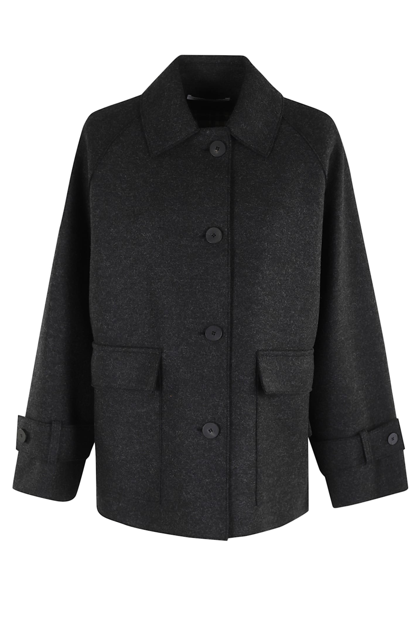Harris Wharf London Raglan Jacket With Quuilted Lining In Black