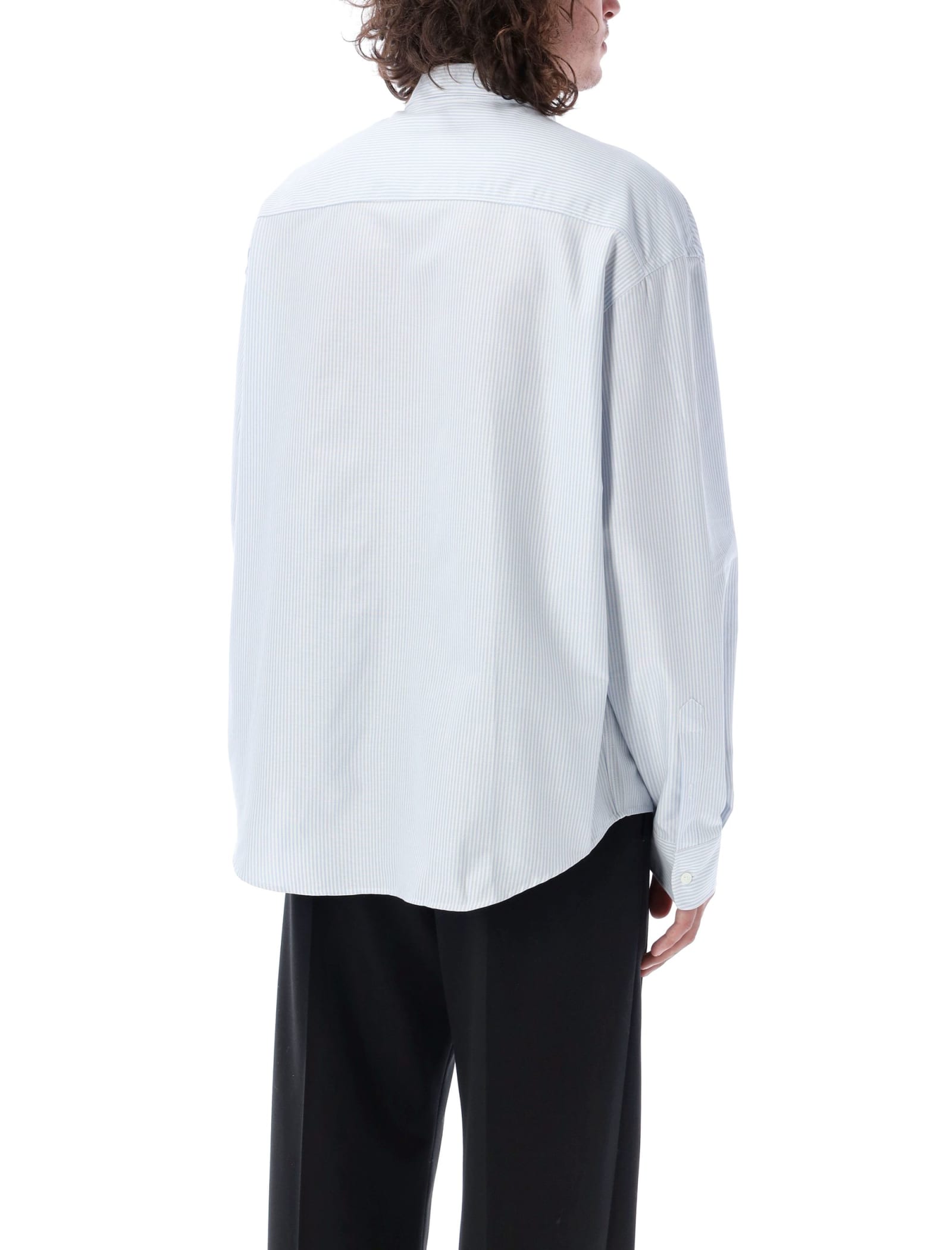 Shop Ami Alexandre Mattiussi Shirt Ami De Coeur In White Light Blu