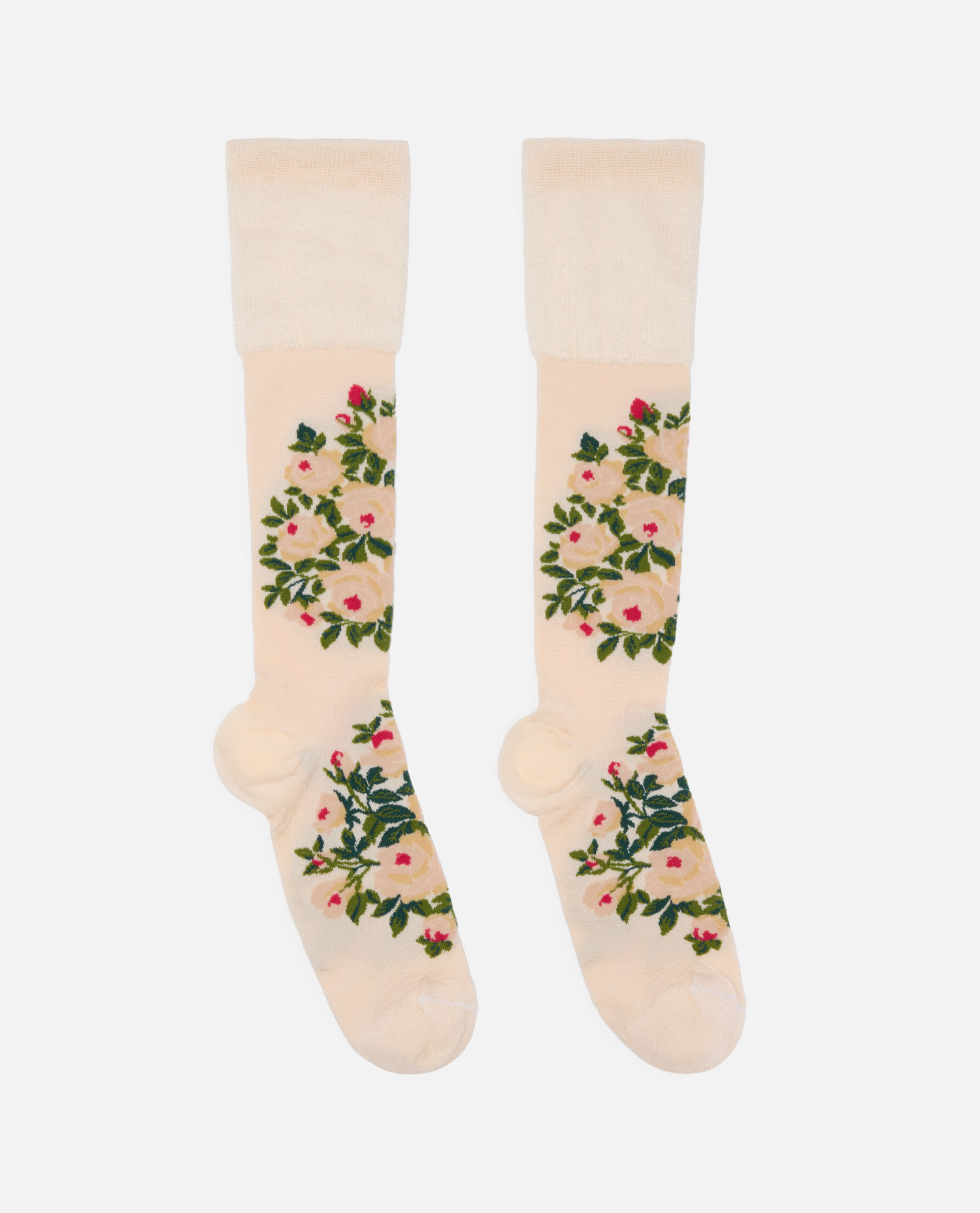 Rose Jacquard Calf Length Socks