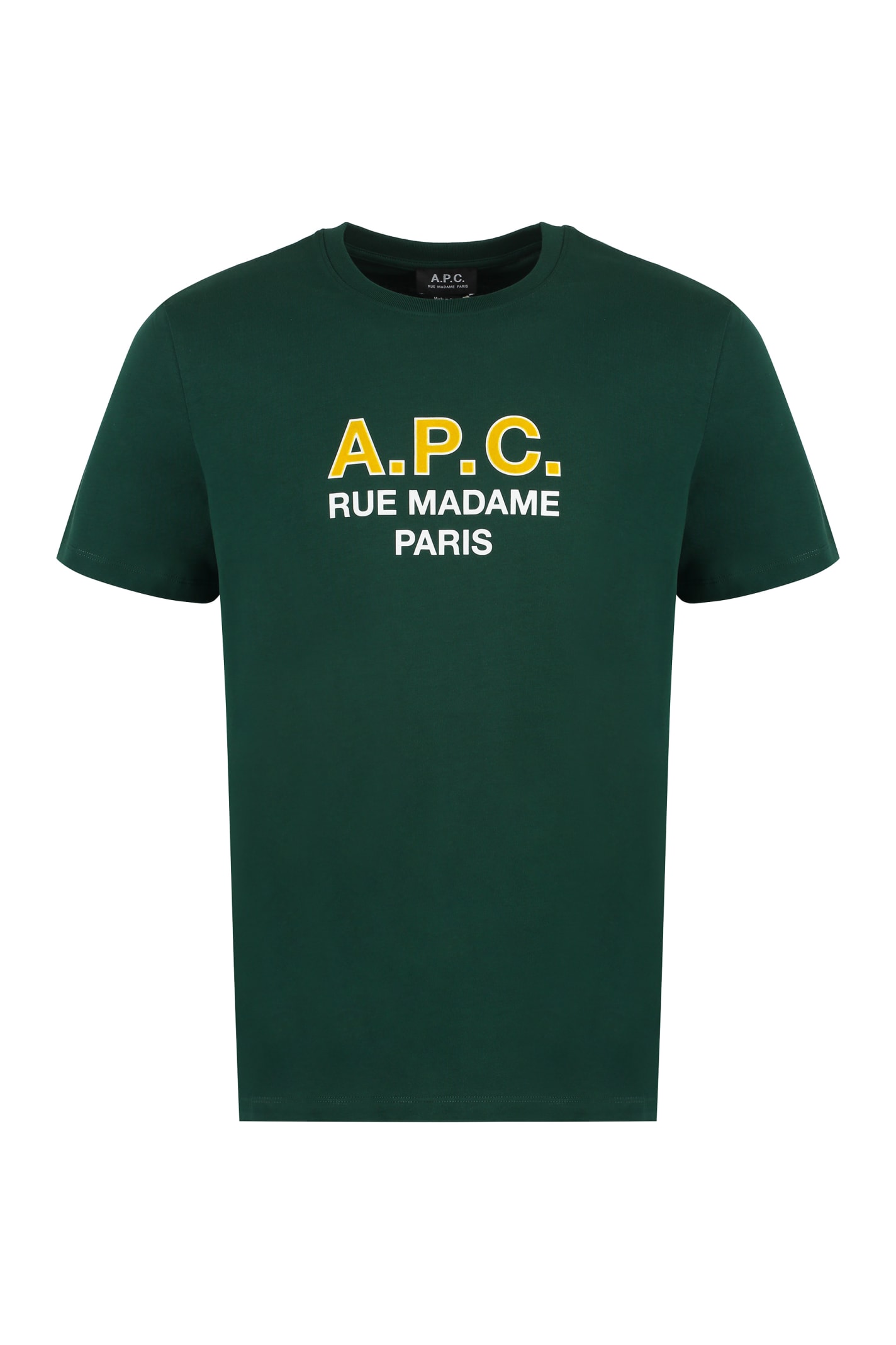 Shop Apc Madame Cotton Crew-neck T-shirt In Green