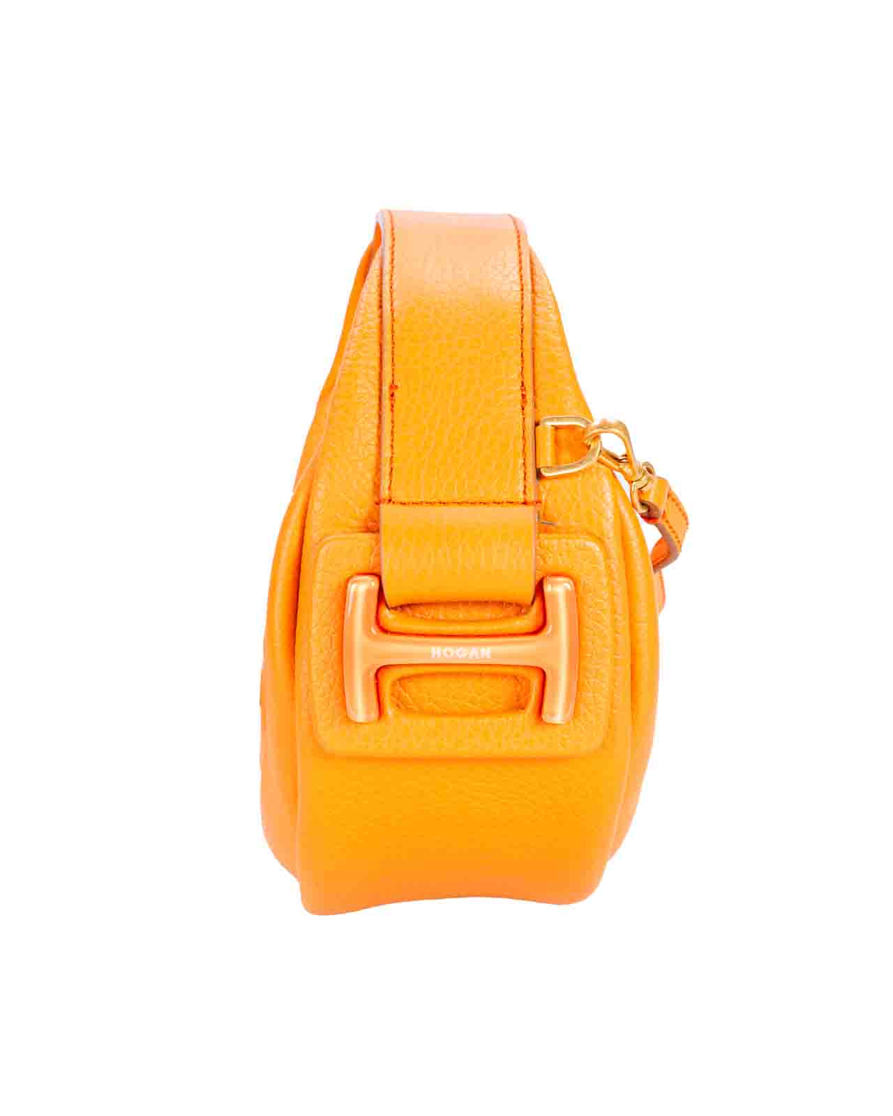 HOGAN LEATHER SHOPPING BAG H-BAG MINI Woman Orange-Yellow